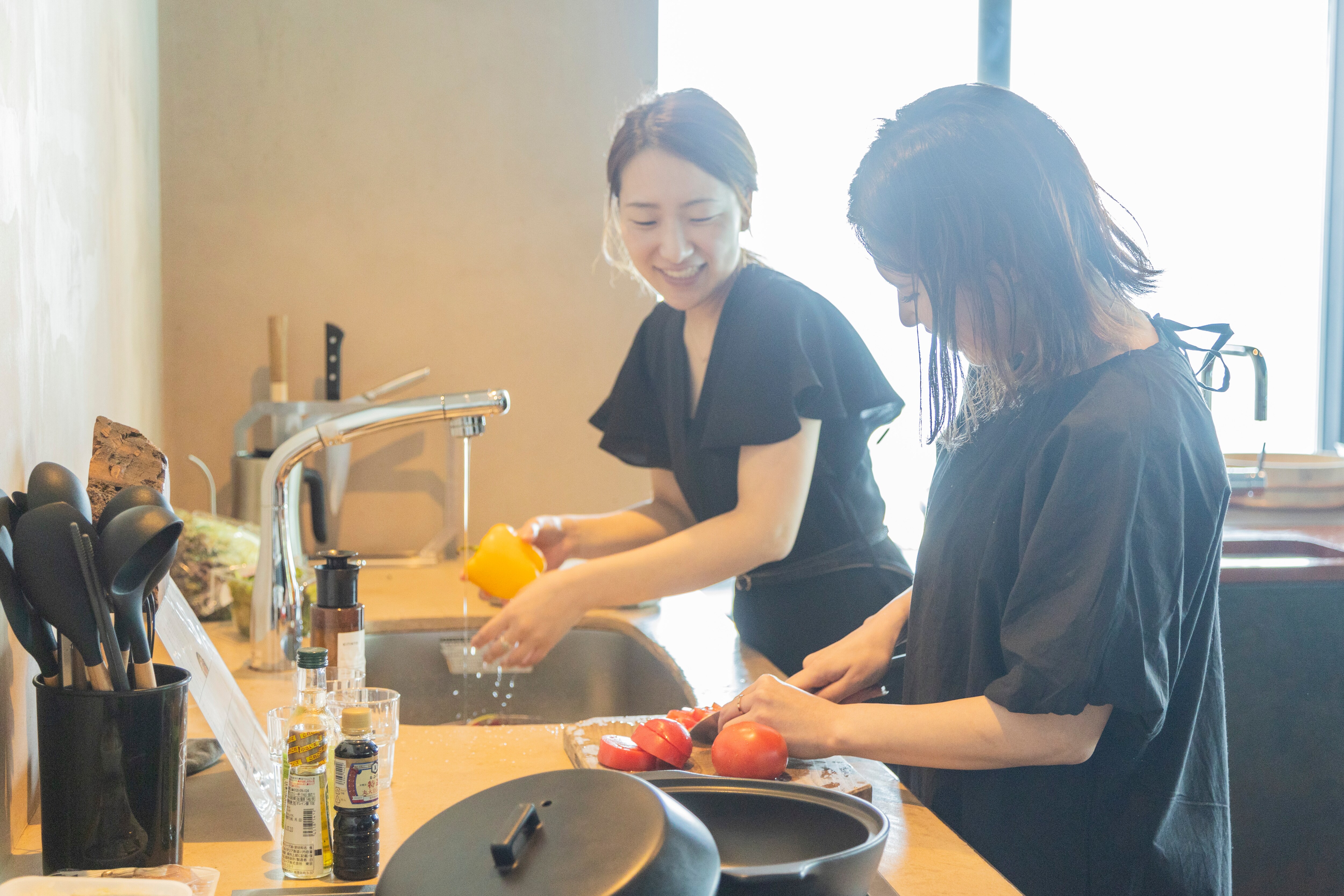 First floor kitchen: Everyone works together to cook