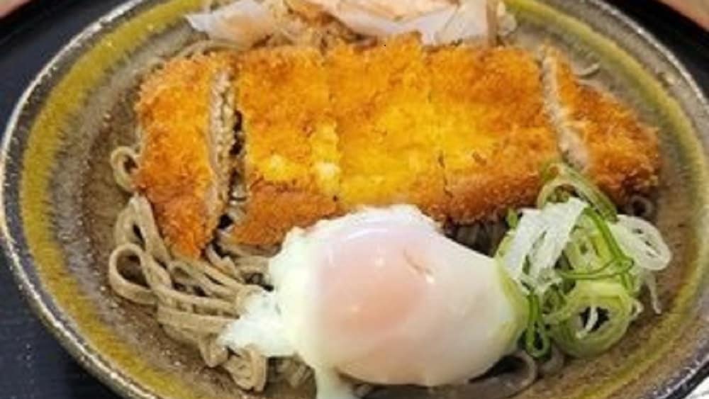 Grated radish and pork cutlet soba