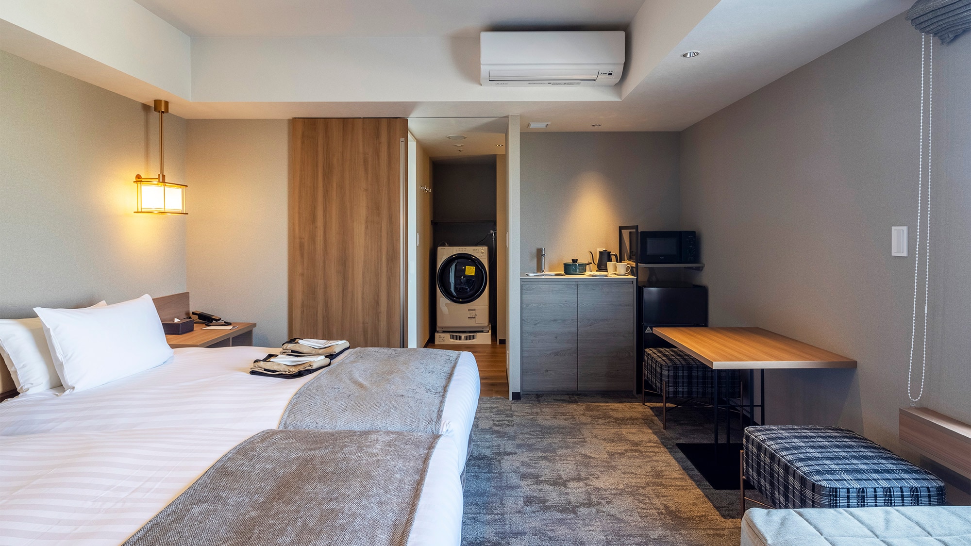 ■ Corner twin/All rooms are equipped with washer/dryers, microwave ovens, and air purifiers.