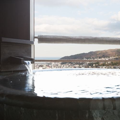 Relax in your room with a free-flowing hot spring
