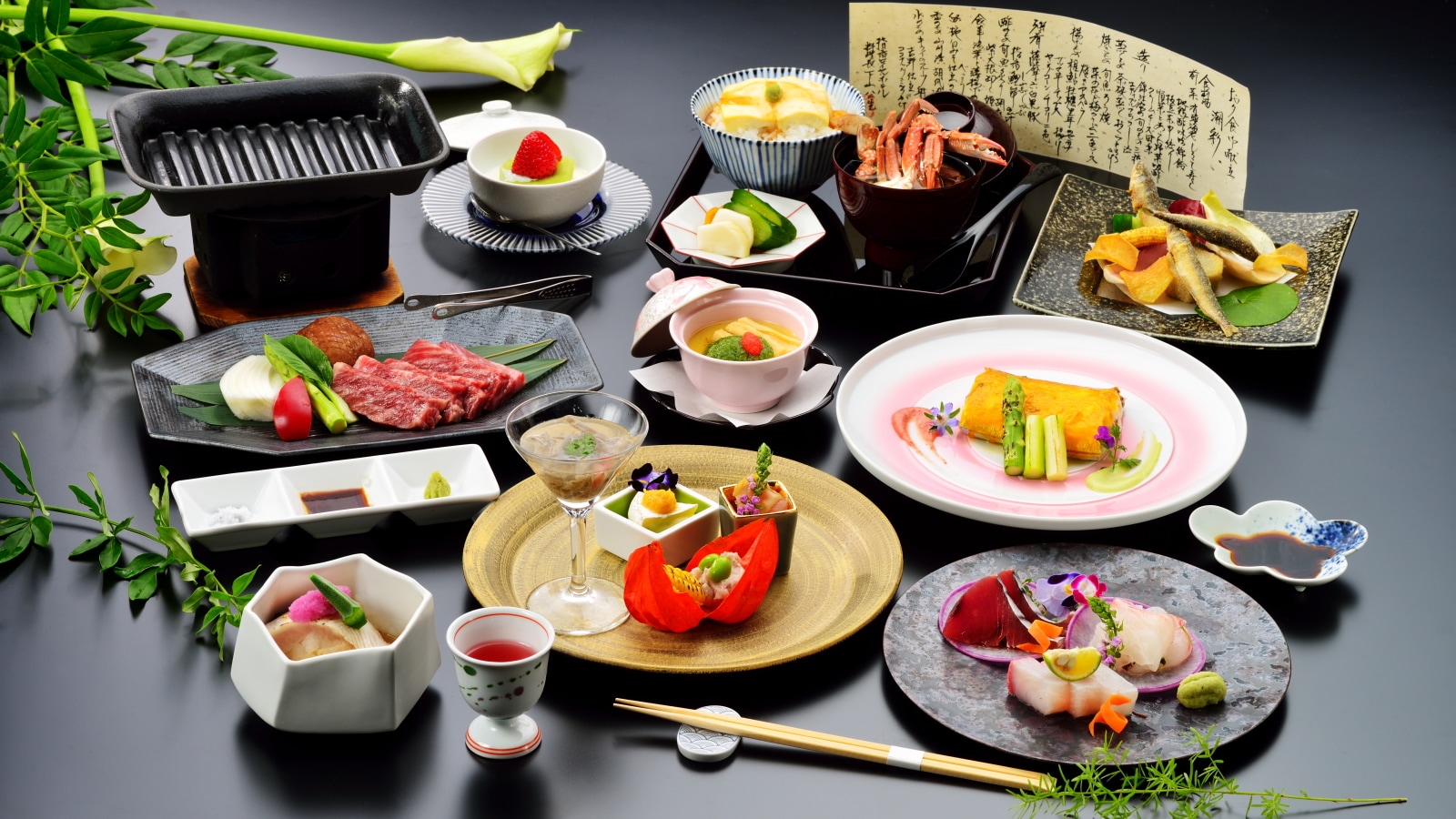 [Dinner example] Kagoshima Kuroge Wagyu beef steak Kaiseki course