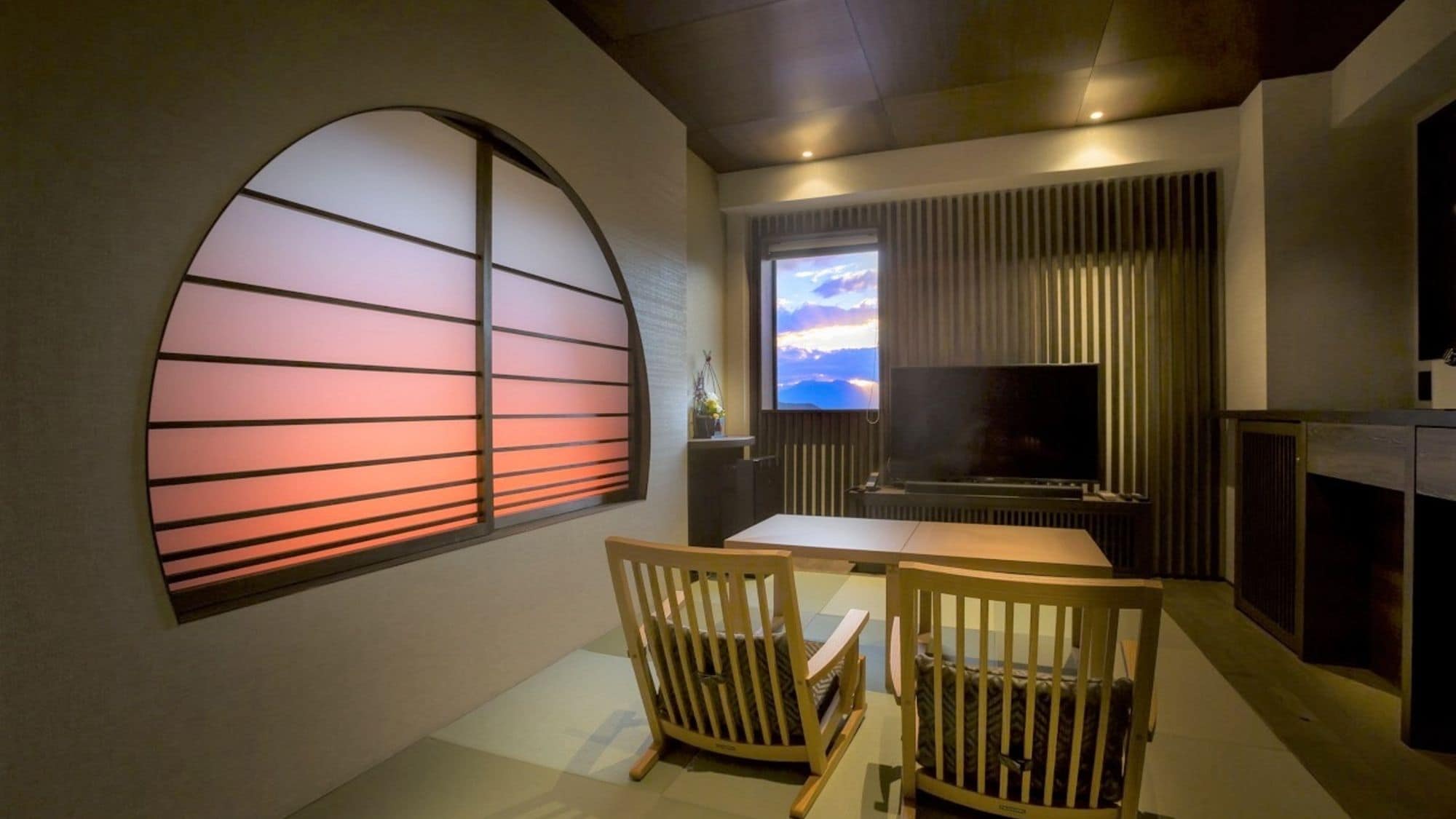 [Semi-Suite Yu] Kamar 601 "Himeakane" memiliki motif matahari terbenam