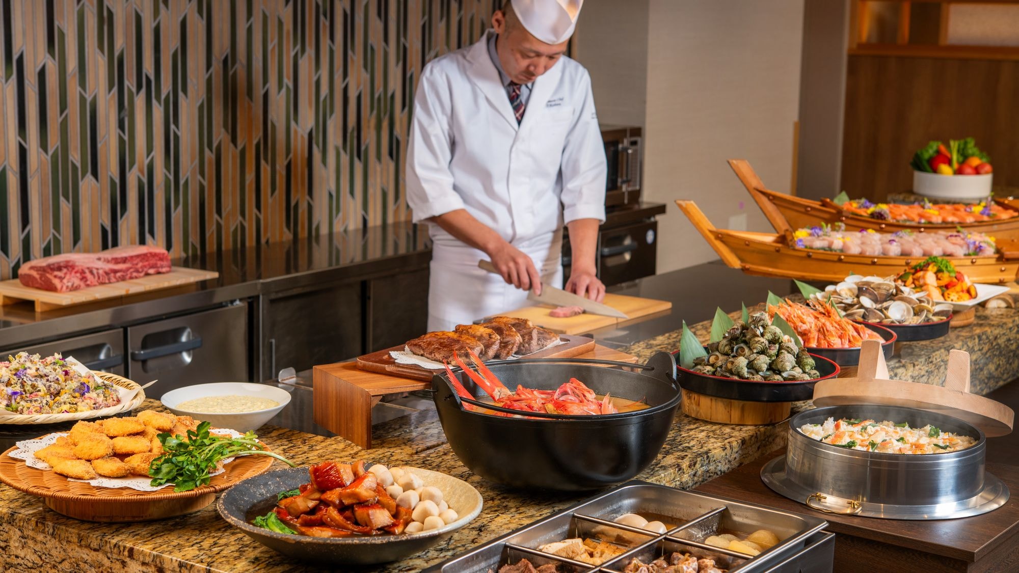 Dinner buffet (at the live kitchen)