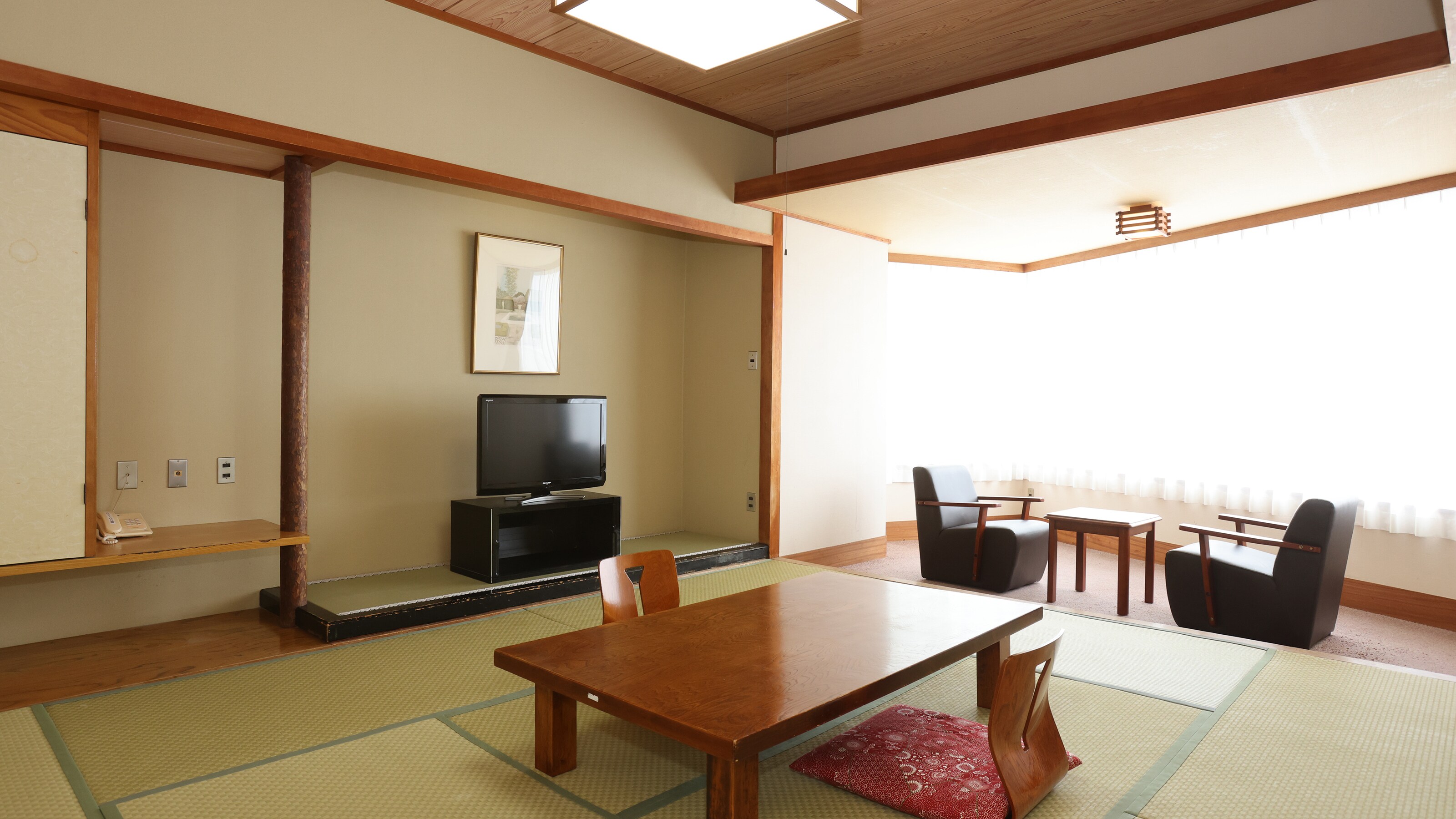 Main building Japanese-style room with 10 tatami mats and a wide veranda