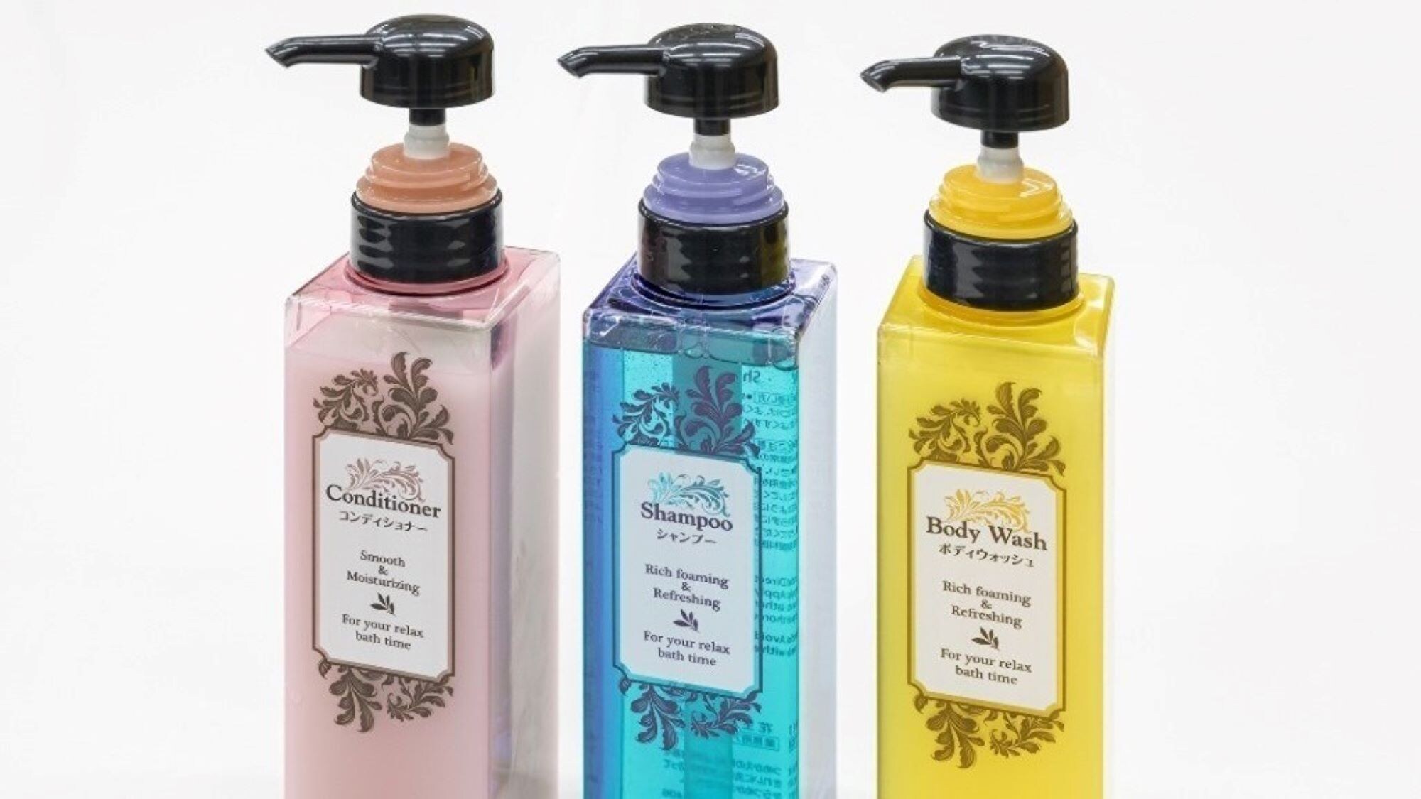 Guest room amenities: Kao shampoo, conditioner, body soap