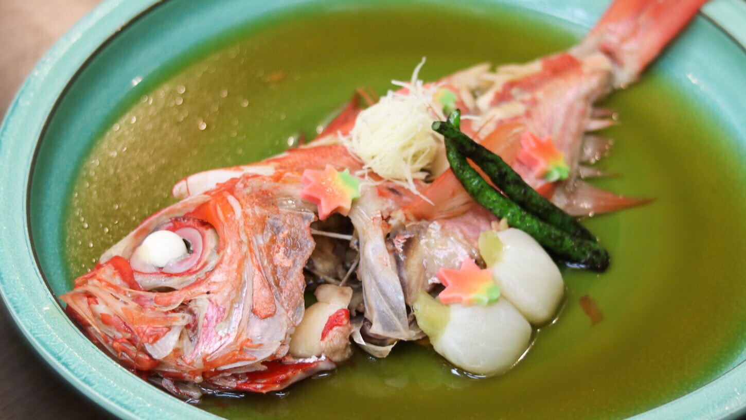 Simmered red snapper