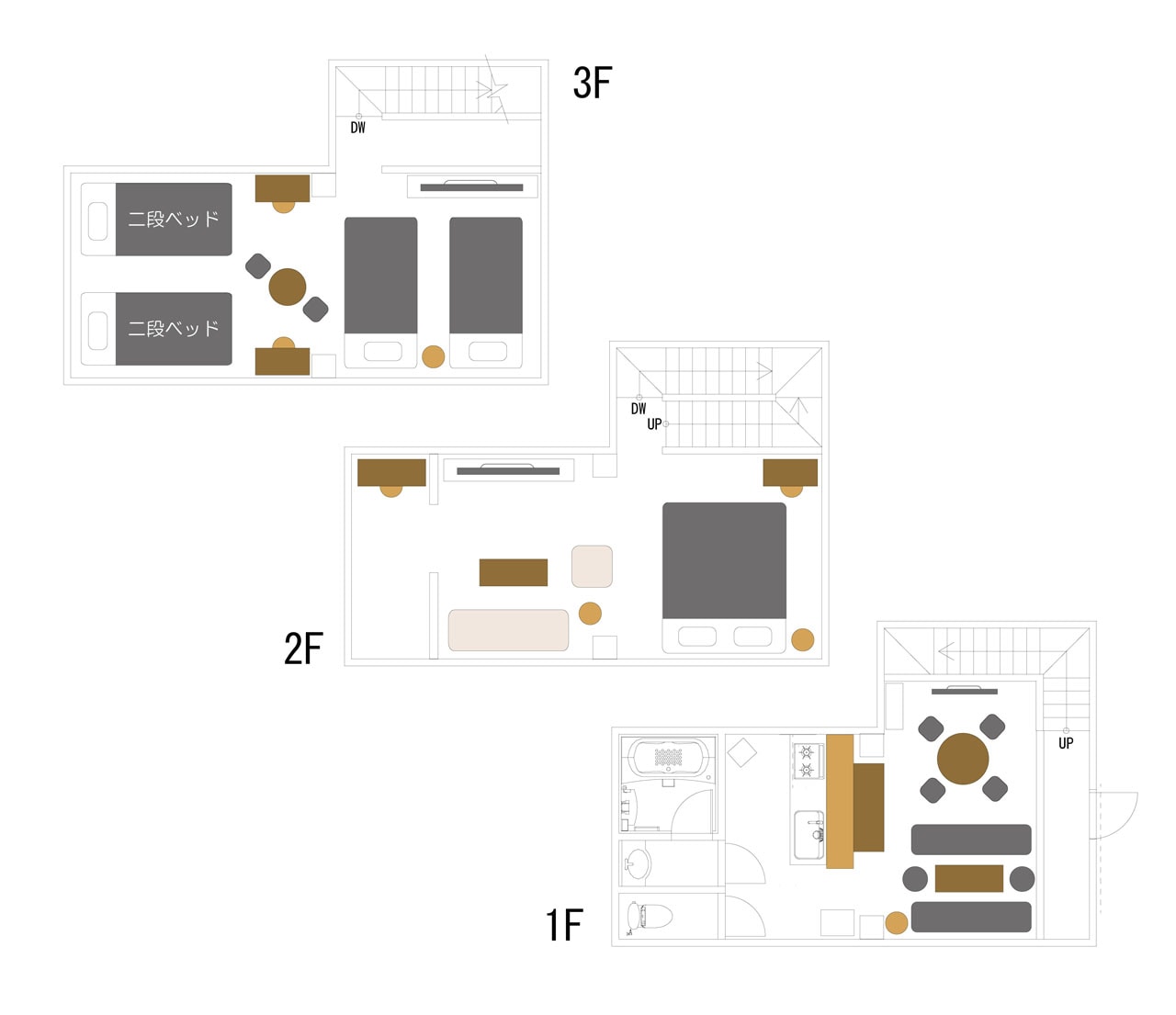 Floor plan: Steel-framed, three-story building