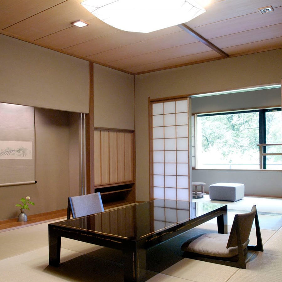 A guest room with an open-air bath and free-flowing hot spring: "Seoto"