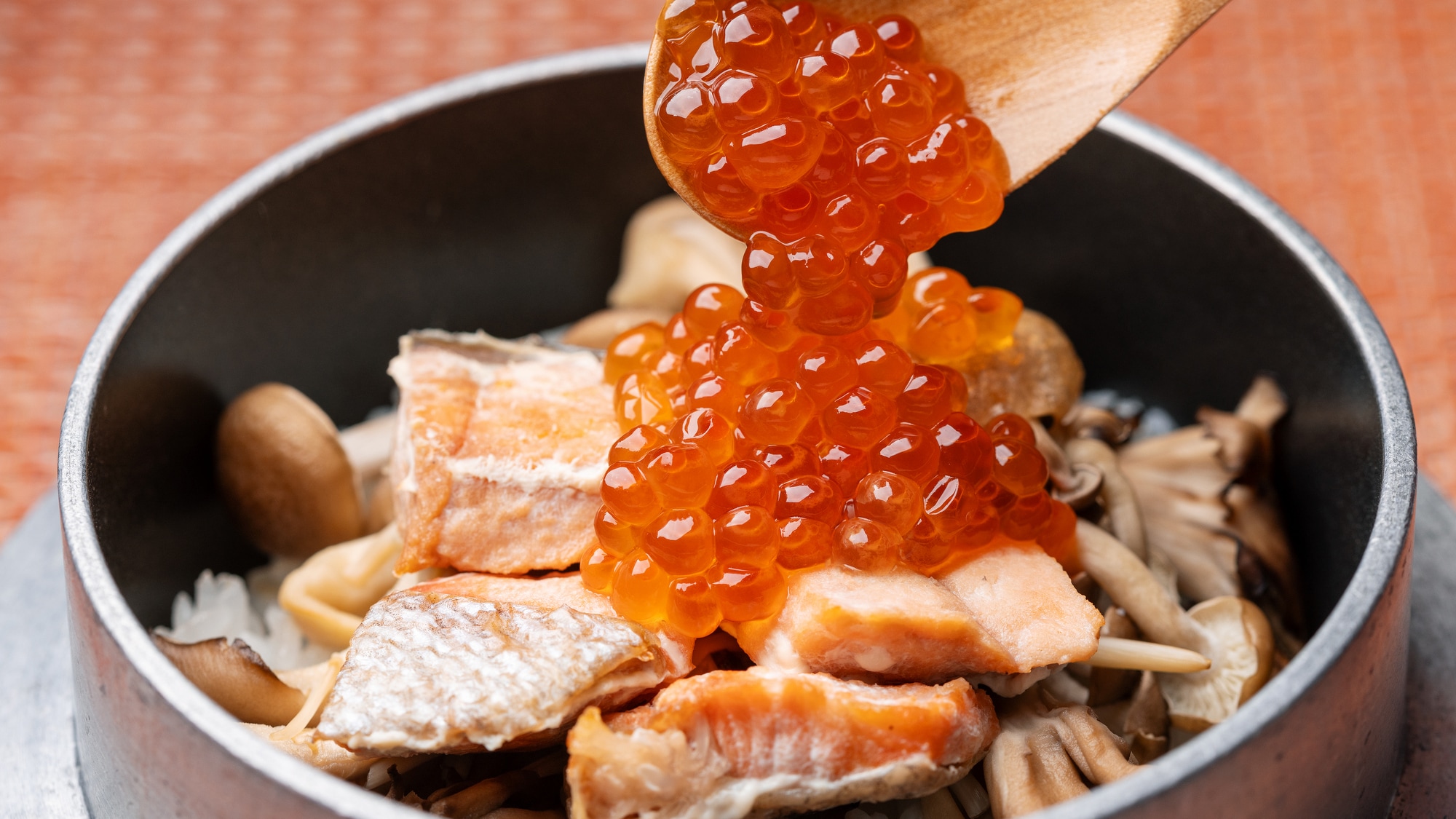 [2023 Autumn Zen/Gin no Tsuzen] Meal will be “Autumn Salmon & Salmon Roe Kamameshi”! “Kinki no Aburi” is also available for sashimi.