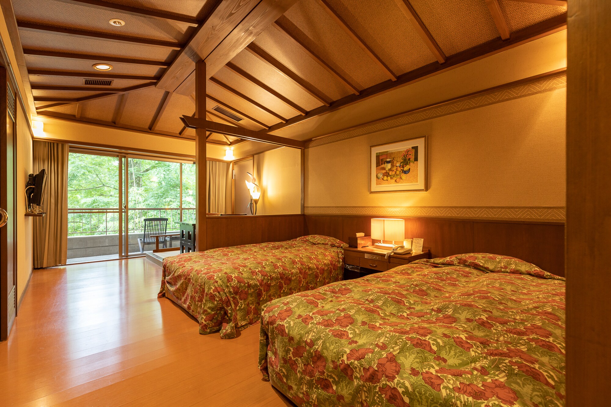 Wheelchair accessible guest room with open-air bath [Bali-style room]