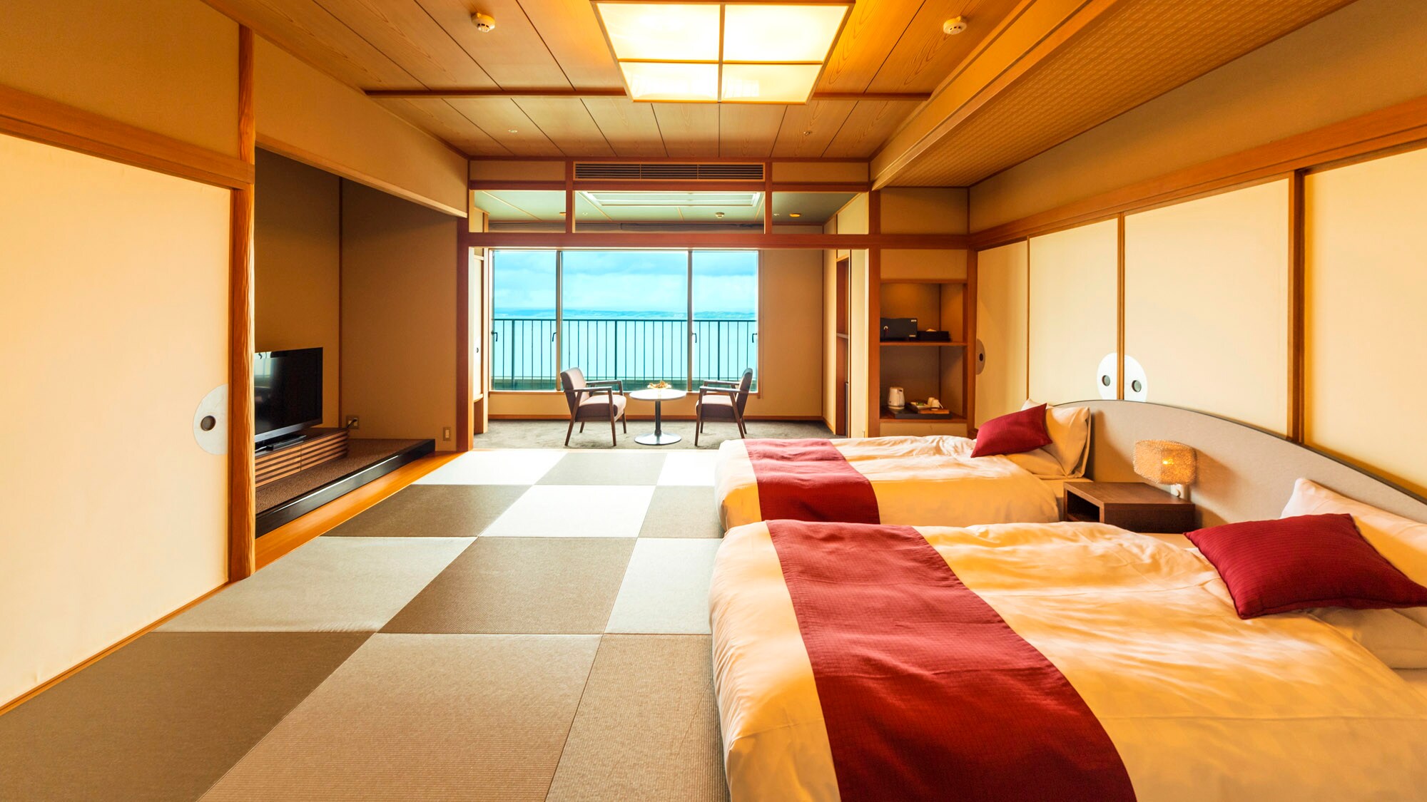 2張床的日式房間 * 示例