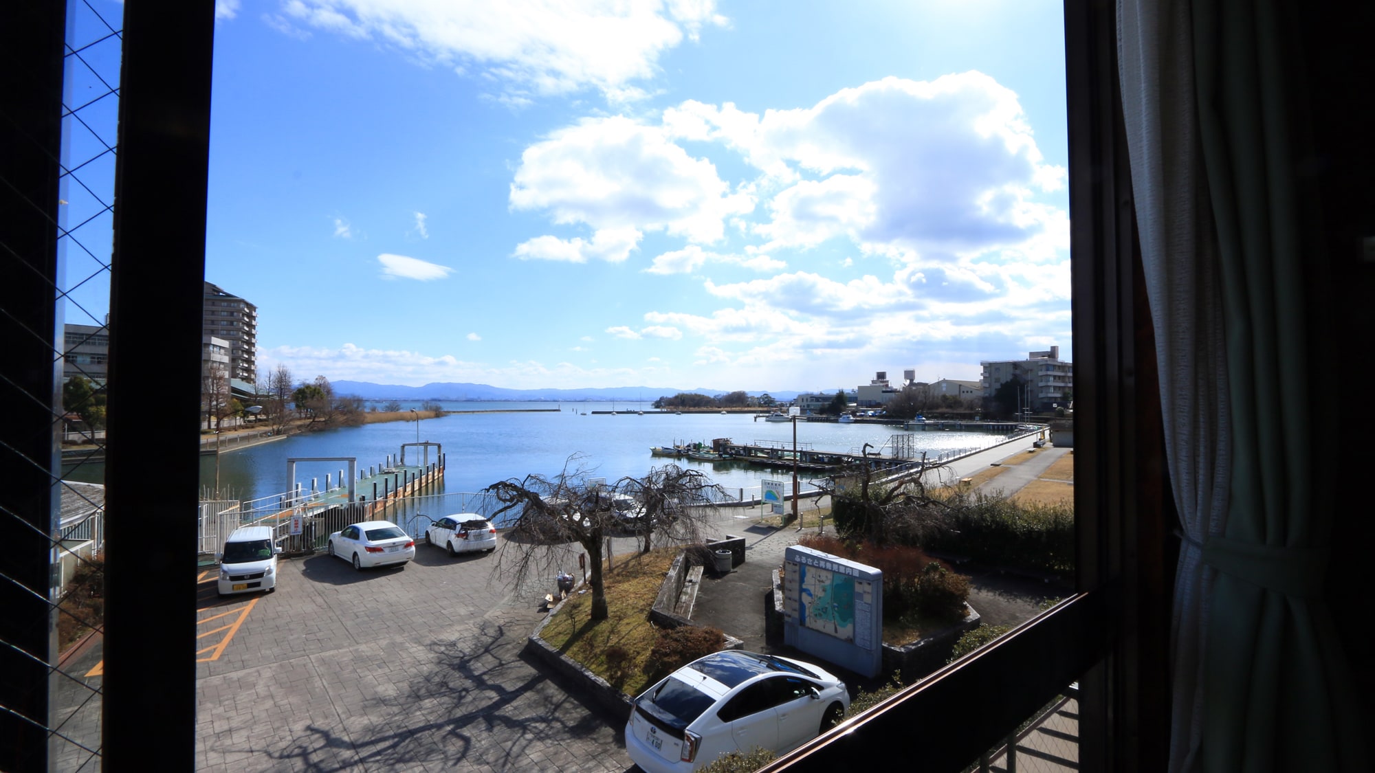 Open the window and enjoy a view of the tranquil Lake Biwa.