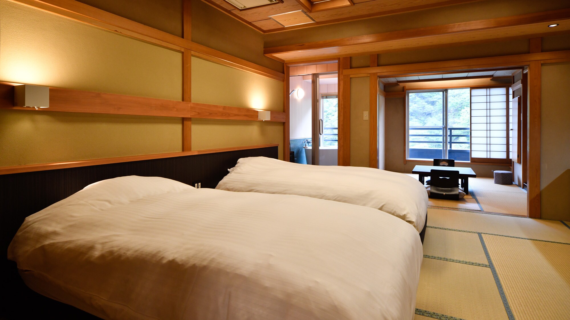 Japanese-Western style room with indoor hot spring bath