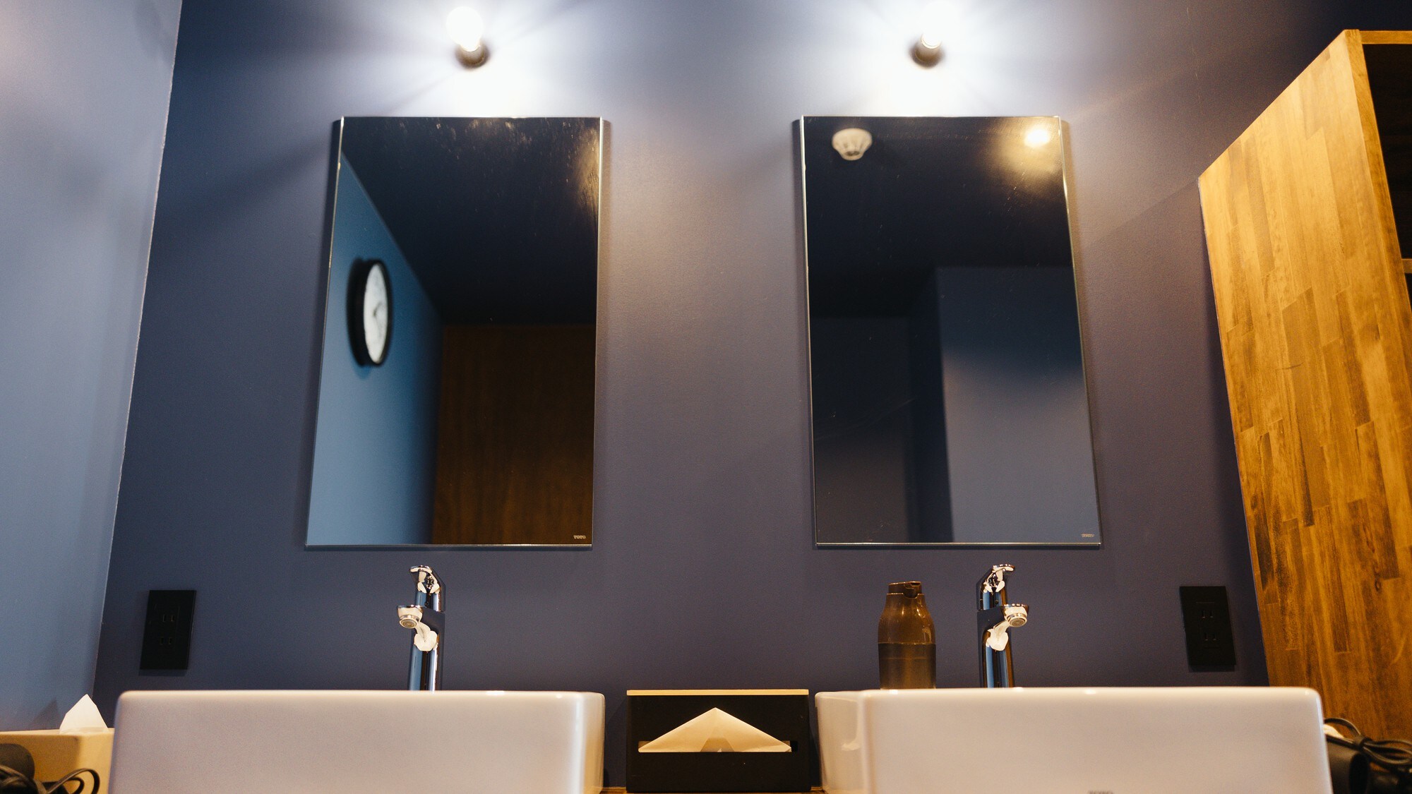 Shared bathroom wash area in the main building