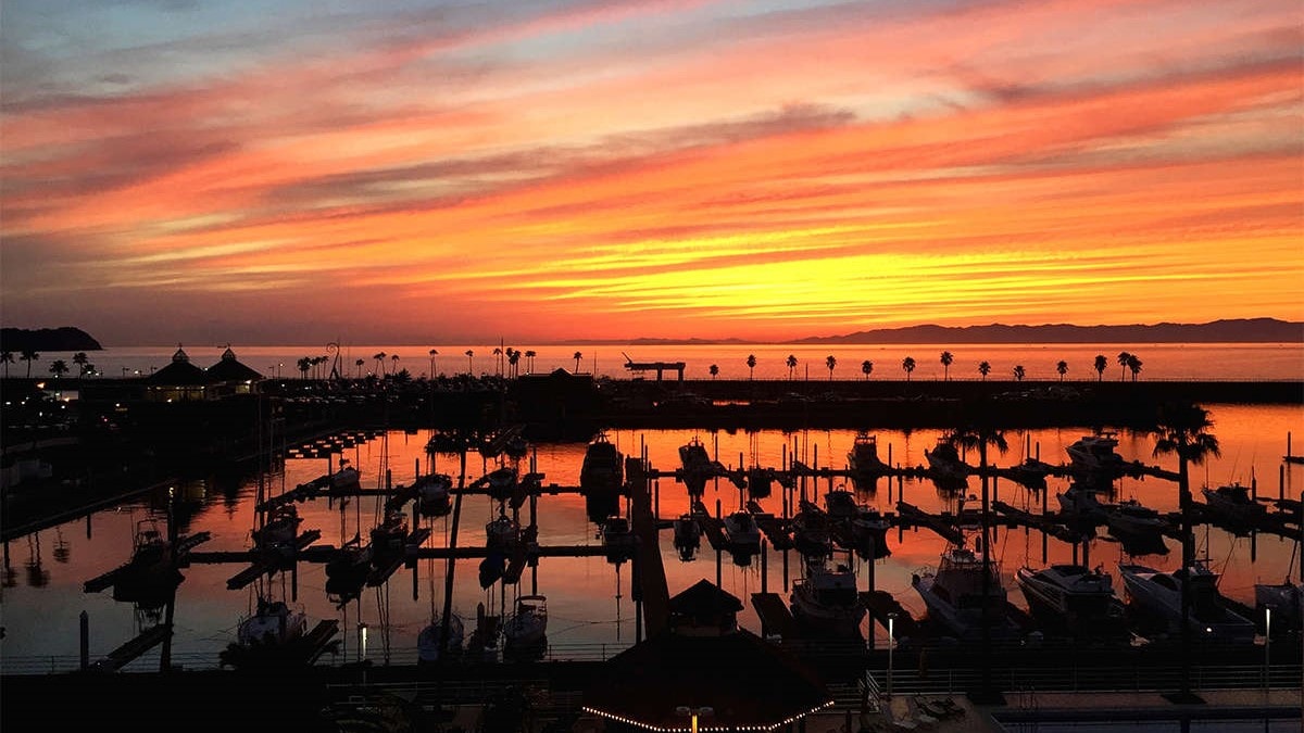 Panoramic view at sunset