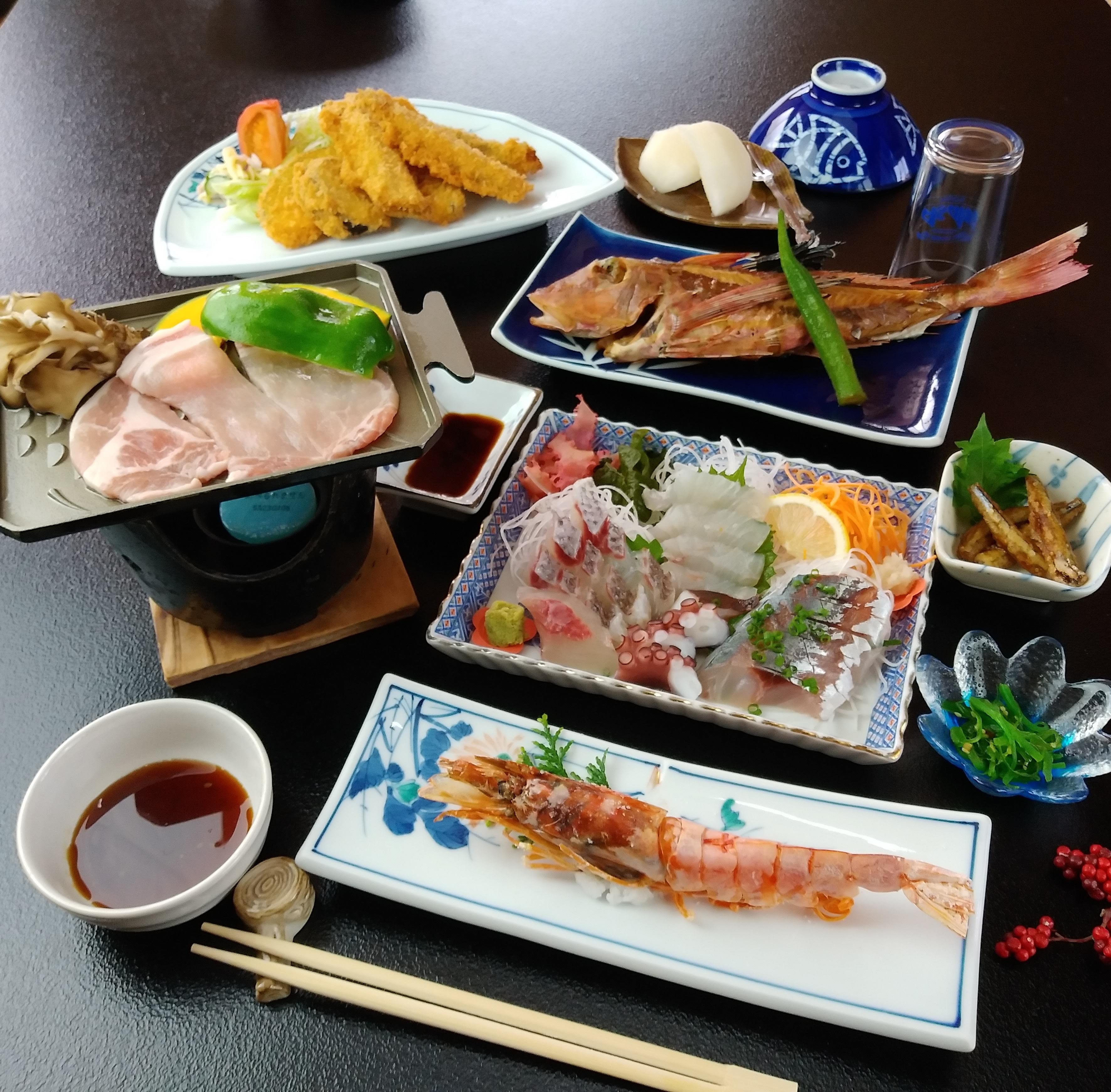 Seafood set meal example