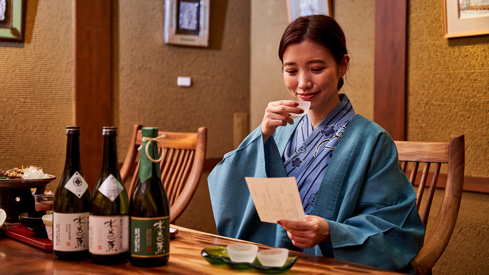 Sake tasting set of Gunma's local sake "Mizubasho"