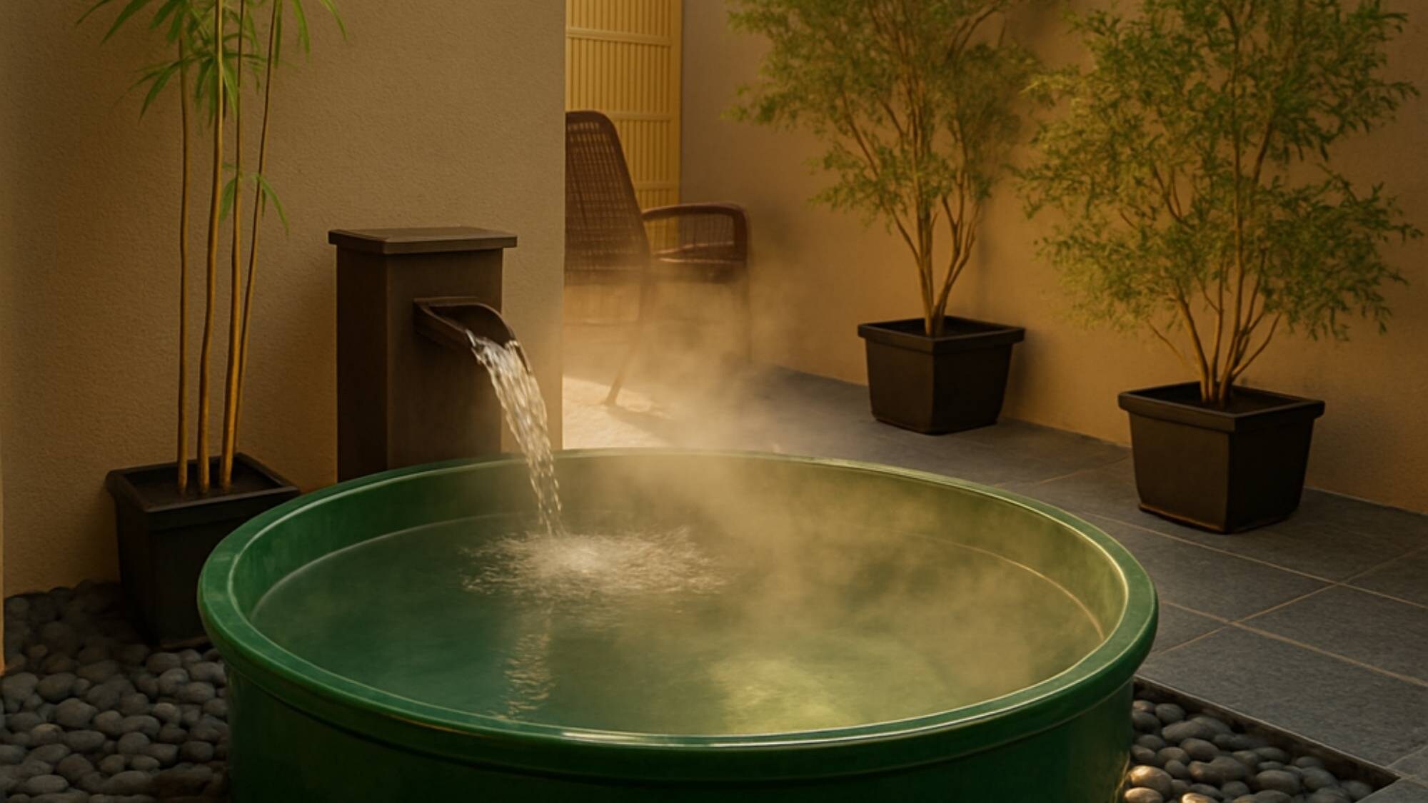 [Rooms with open-air baths] Enjoy the Shingen no Yu baths without worrying about being seen by others. *Image is for illustrative purposes only.