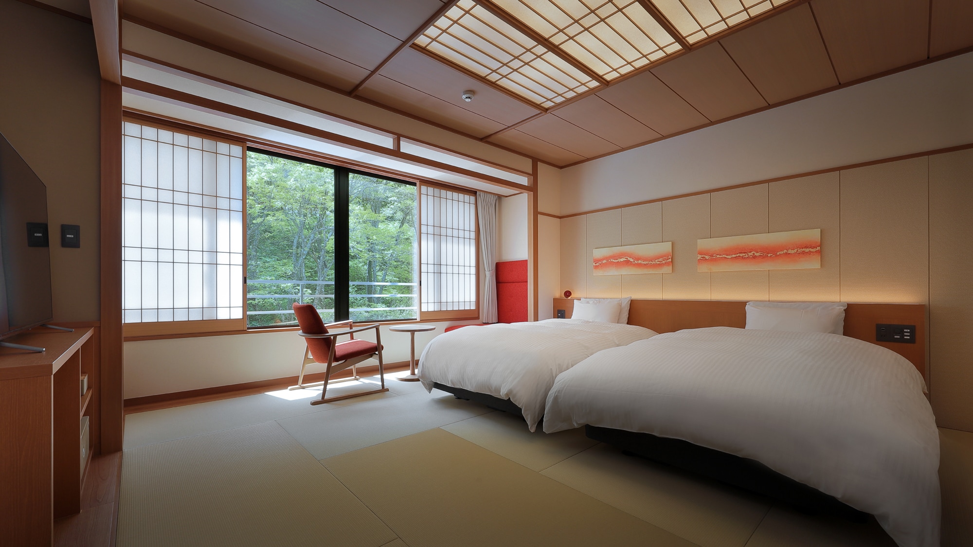[New guest room] Example of a Japanese modern twin room