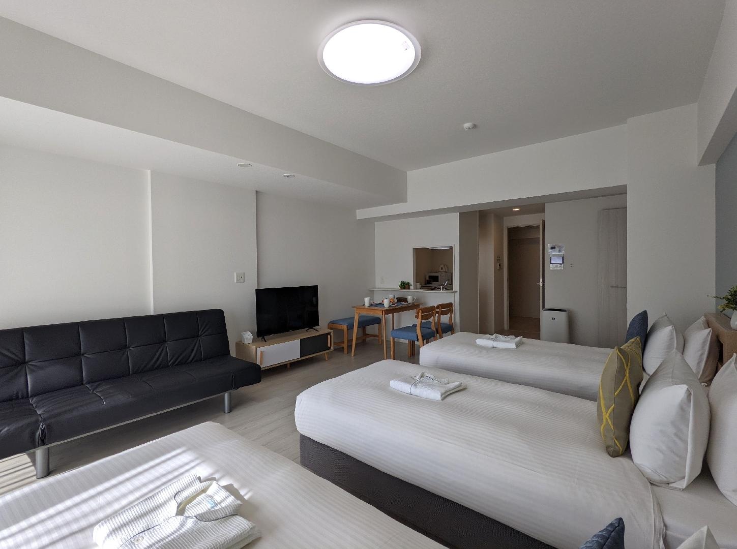 3 single beds, 1 sofa bed/43~46 sq.m.