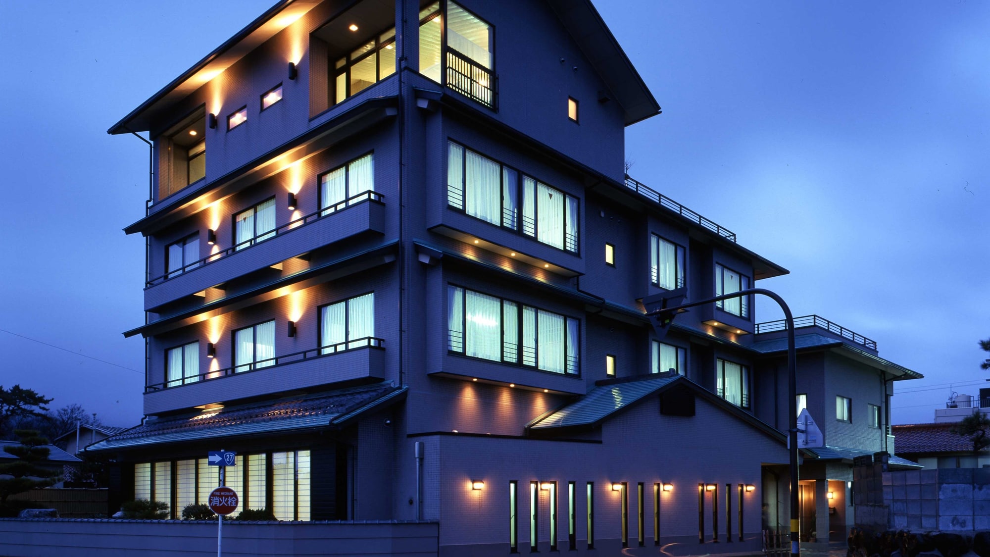 The exterior of our hotel, "Umi no Mieru Muramiya"