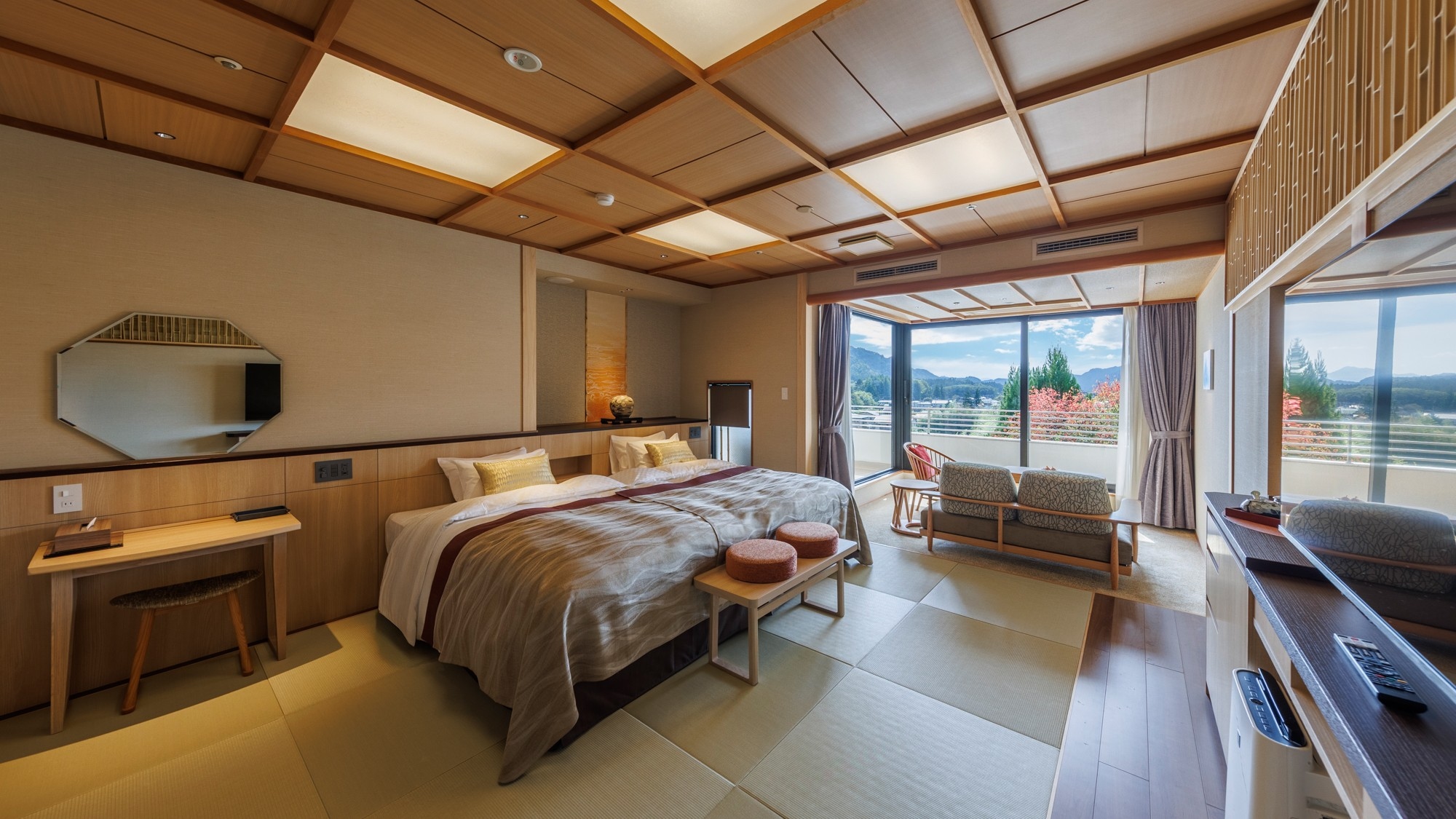 [Seiryu | Hollywood Twin] A twin room with a Japanese feel. Enjoy a high-quality sleep on a Simmons bed.