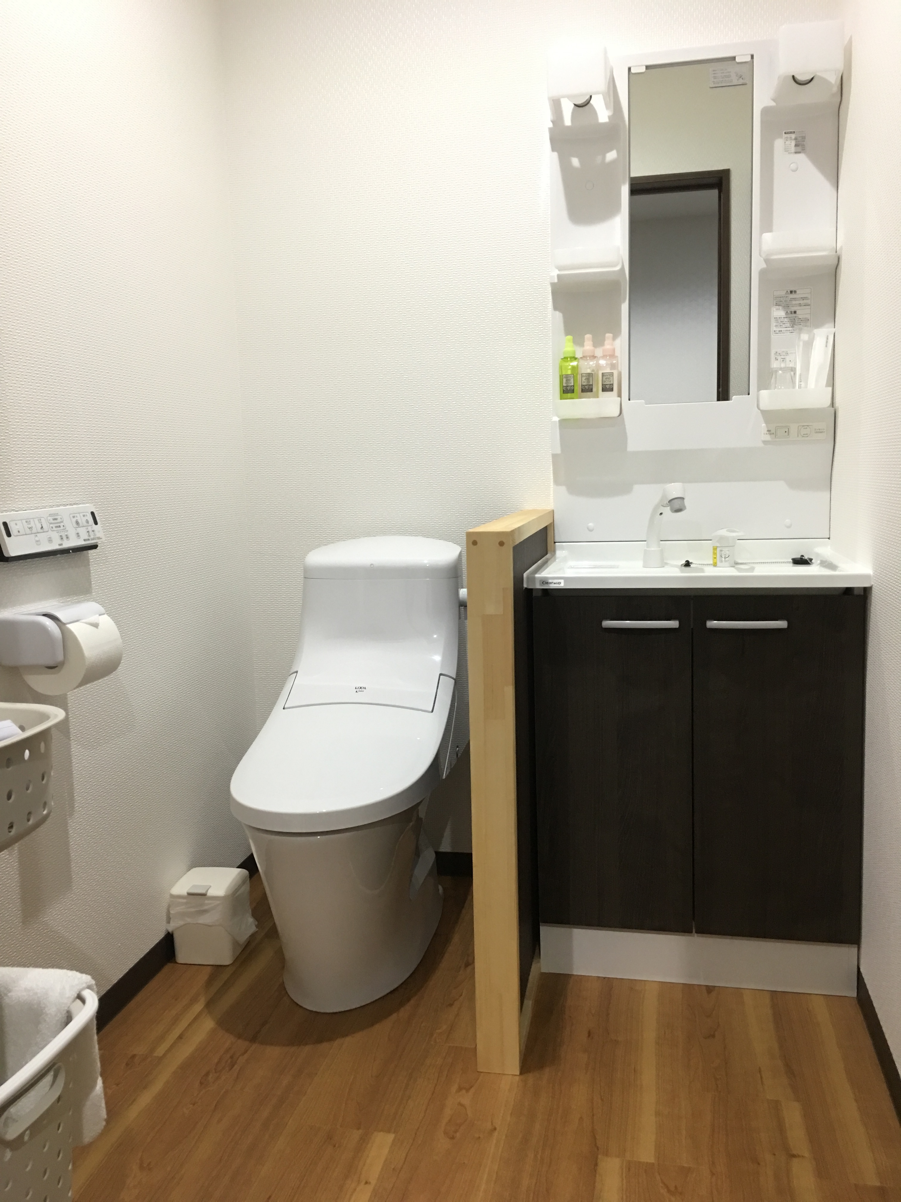 Standard double room: toilet (with washlet) and sink