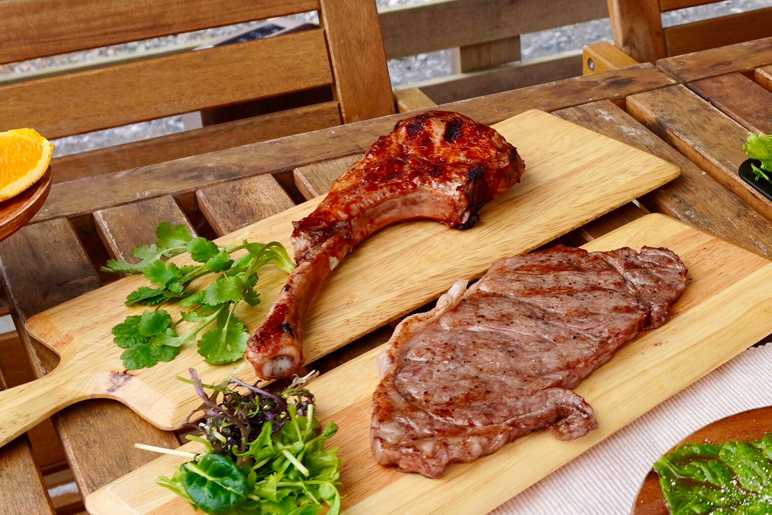 Sendai beef steak and tomahawk