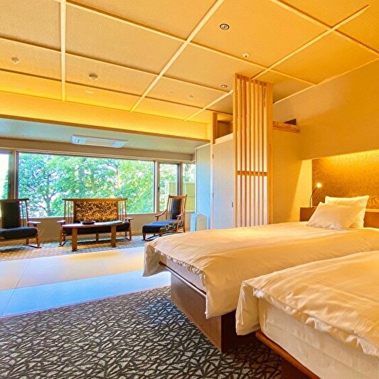 Spring 2020 Renewal Premium Room 7.5 tatami mats + twin with cypress bath [Non-smoking room] (58㎡)