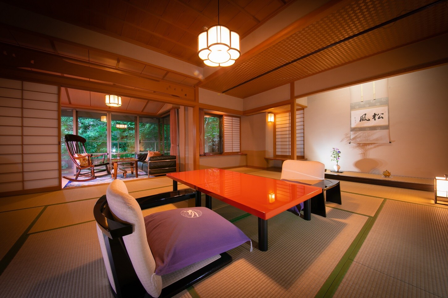 Rooms with open-air baths
