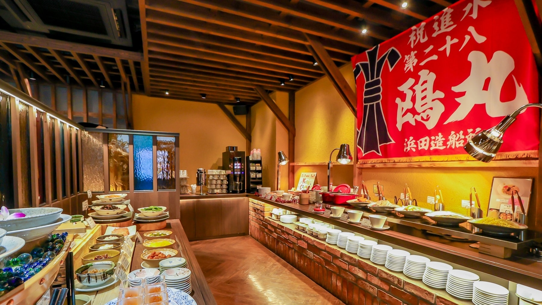 [Breakfast] Breakfast venue designed to resemble Otaru's fishing port