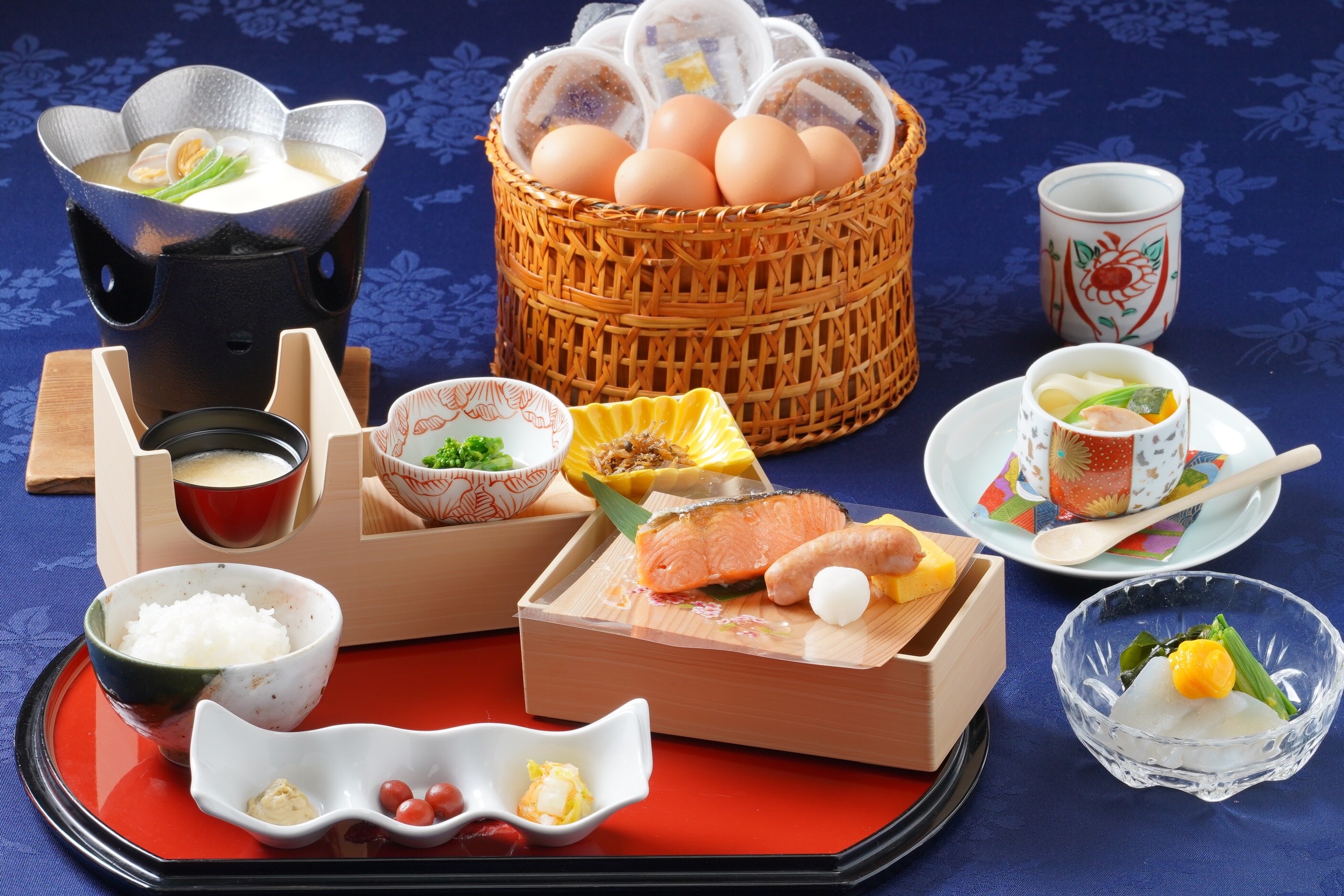 An example of a Japanese breakfast on a highland