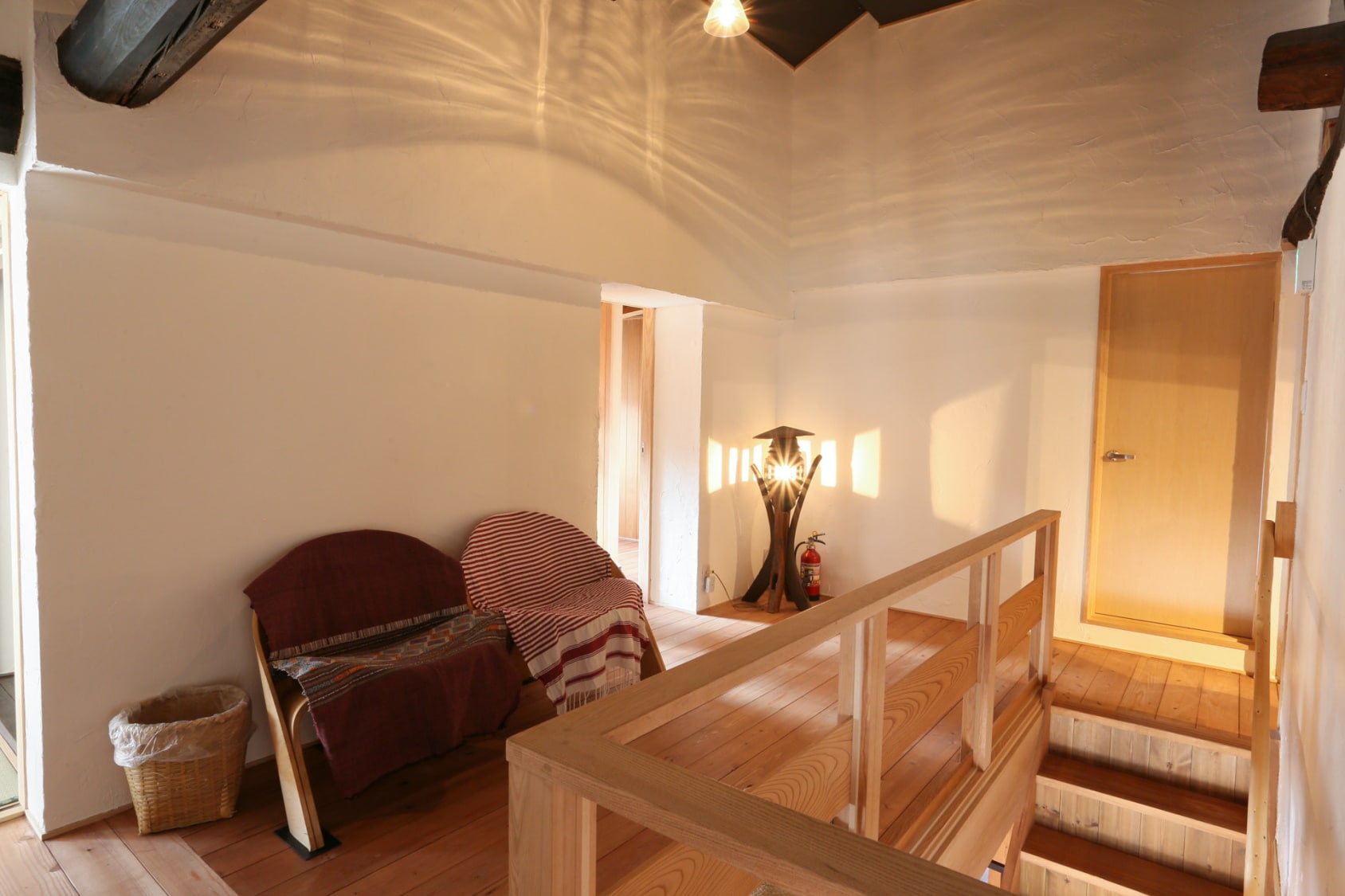 Inside the building.