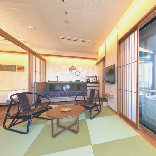 All rooms are non-smoking / SORA / Japanese modern corner suite with open-air bath