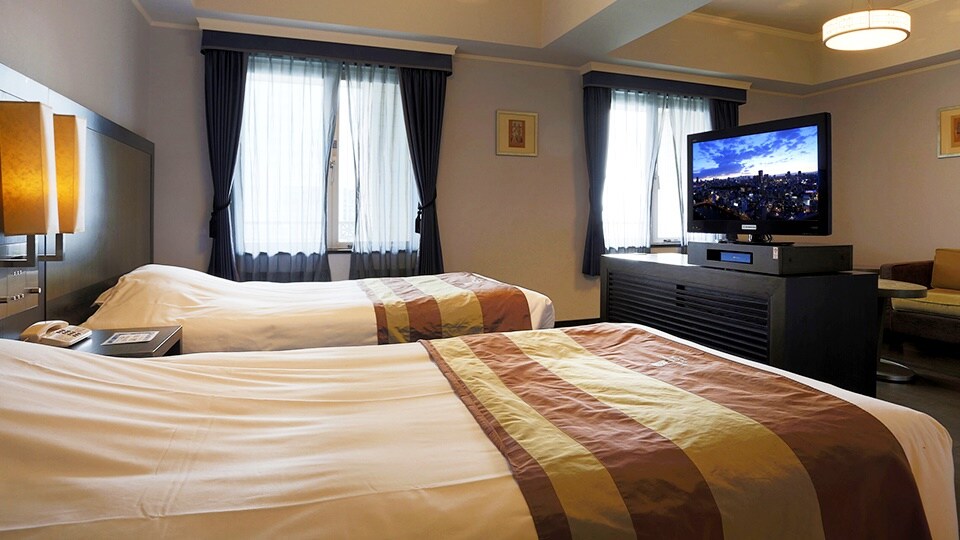 Deluxe 2 giường đơn không hút thuốc (40m2) [tầng 17 đến 19]