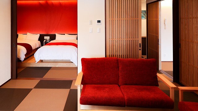 Guest room with open-air bath (90 square meters) Japanese-Western style room
