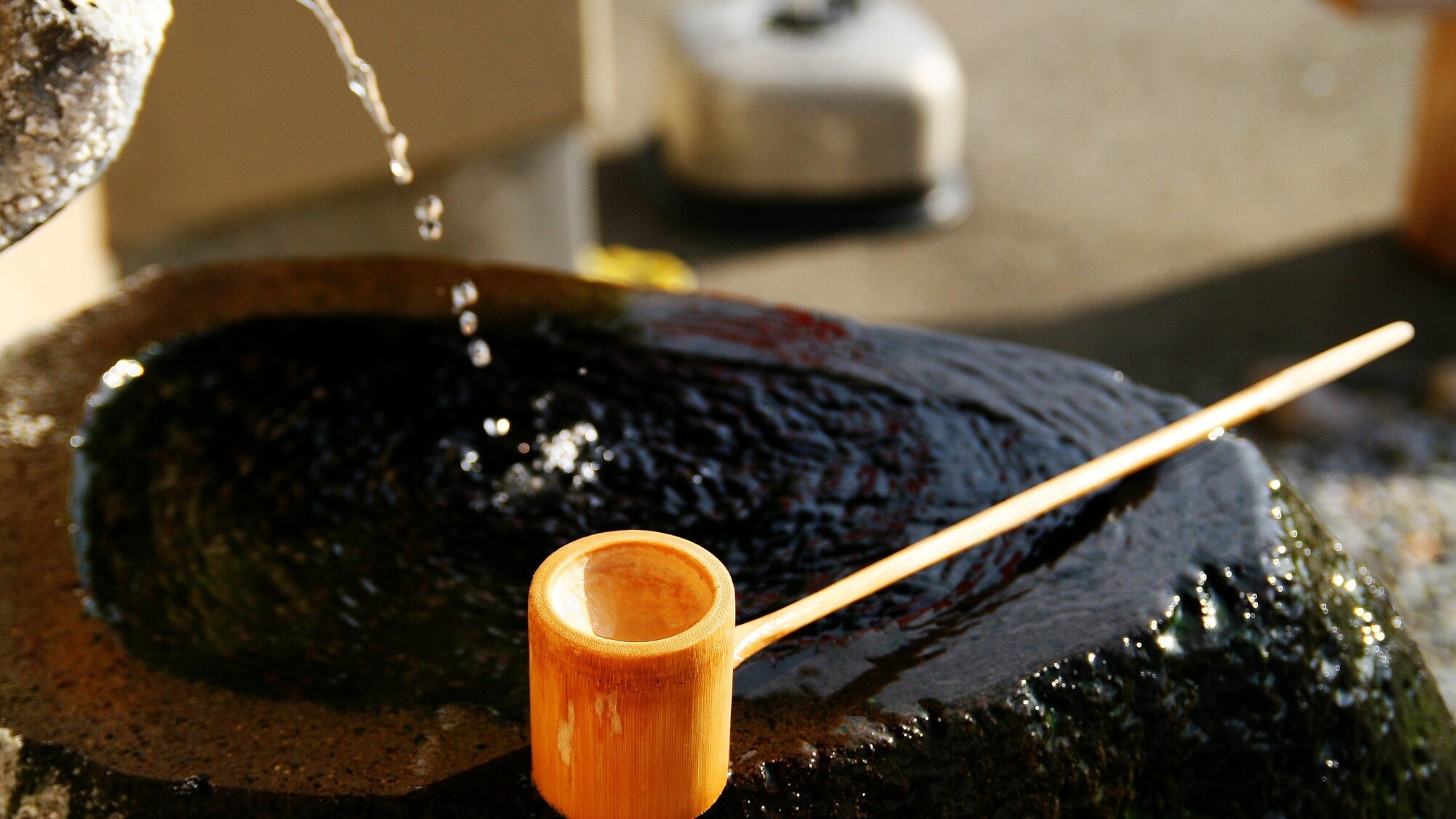Drink freshly gushed spring water from our own source and experience the effects of hot springs from within your body.