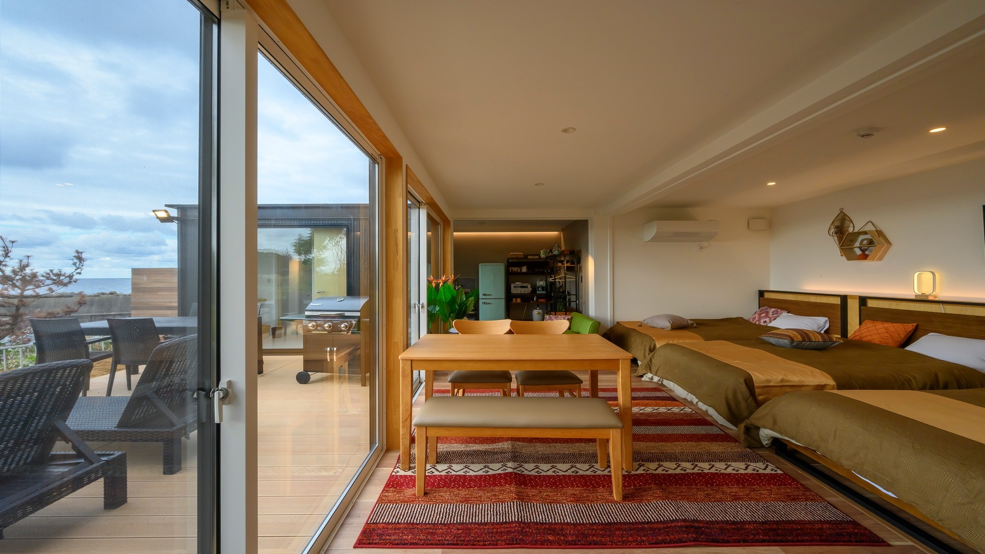 The sunset is beautiful in this room, "Orange" with a Moroccan-style interior.