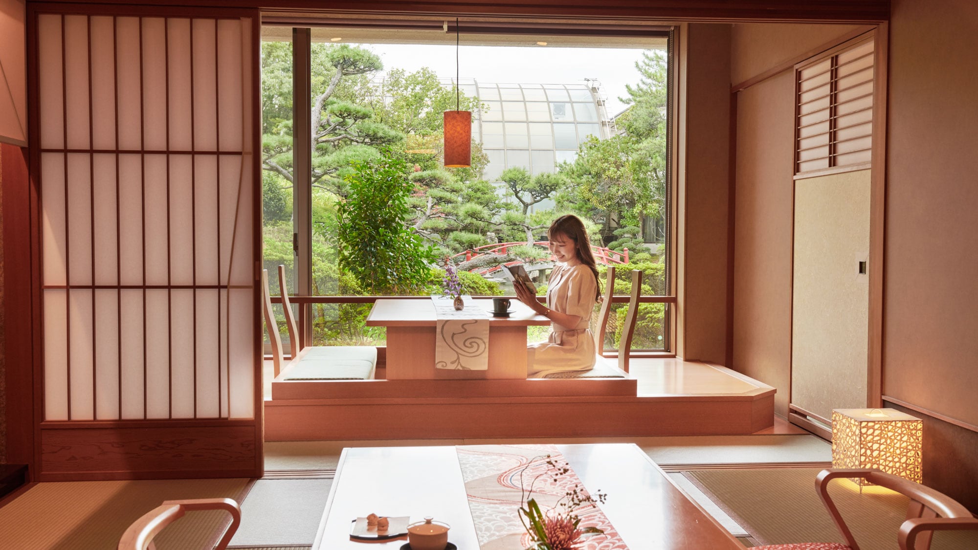Villa Miyu Suite Japanese-Western style room with open-air hot spring bath Garden side (63 square meters)