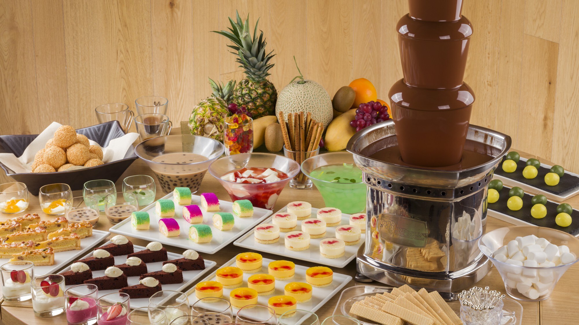 Also the popular chocolate fountain! A wide variety of desserts