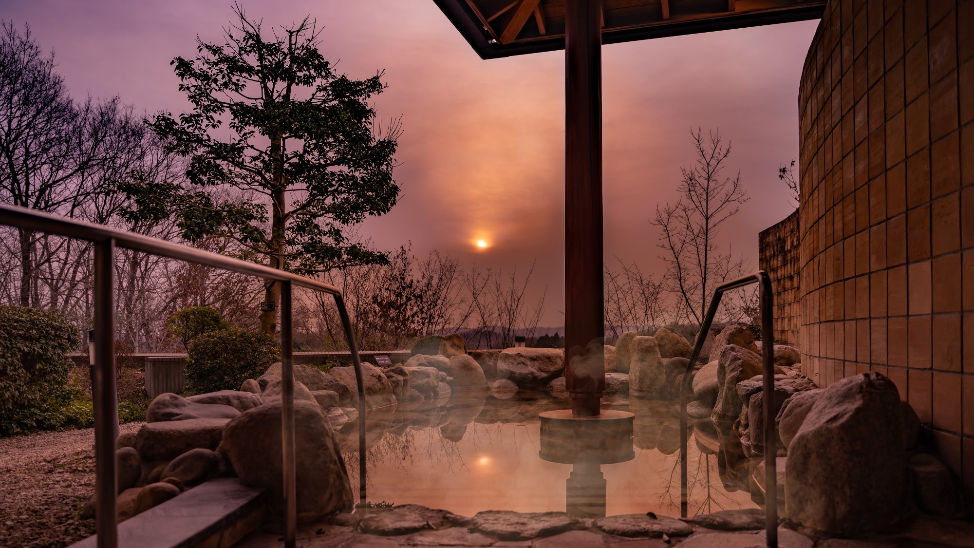 Sunset from the open-air bath