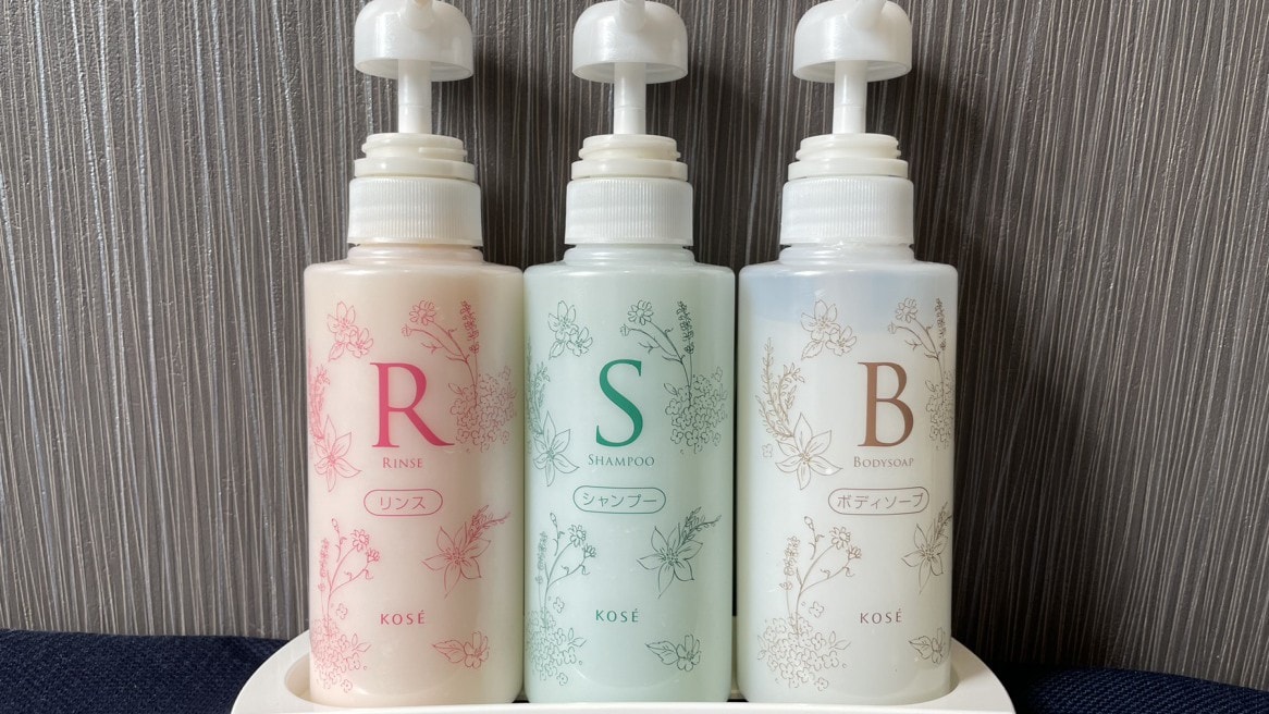 Various amenities (shampoo, conditioner, body soap)