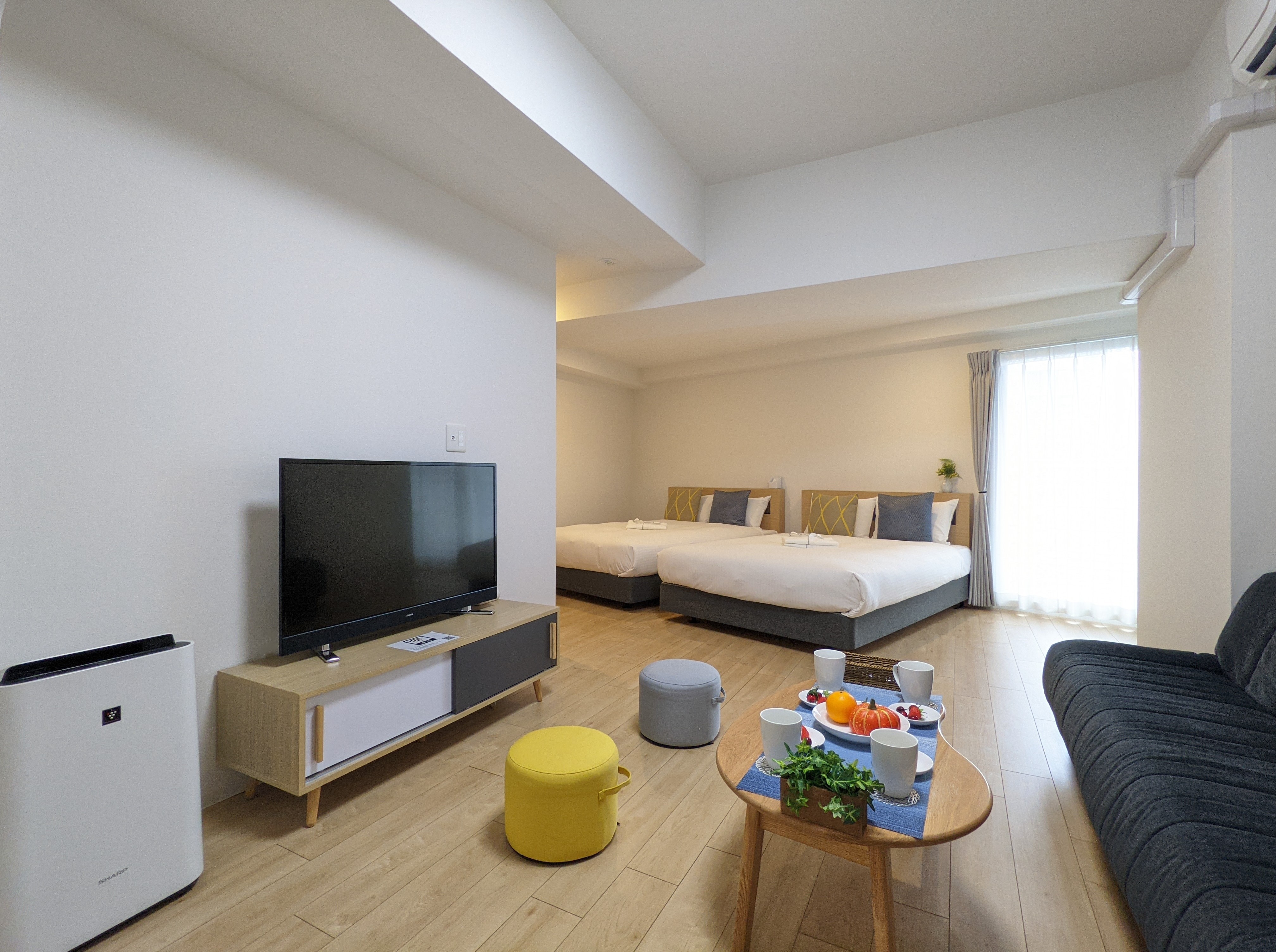 Corner double bed x2