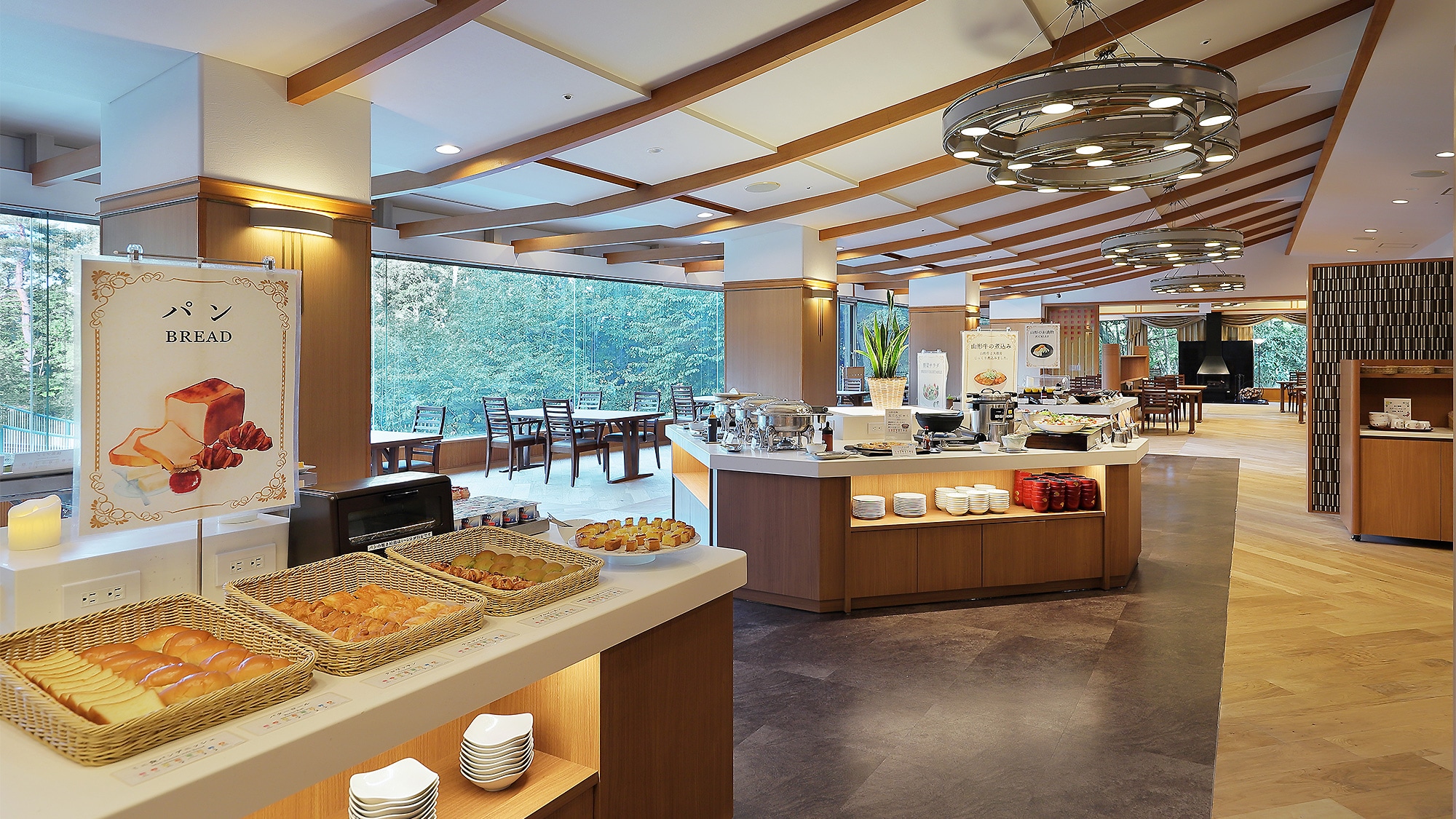 A buffet-style breakfast where you can enjoy as much as you like of whatever you like