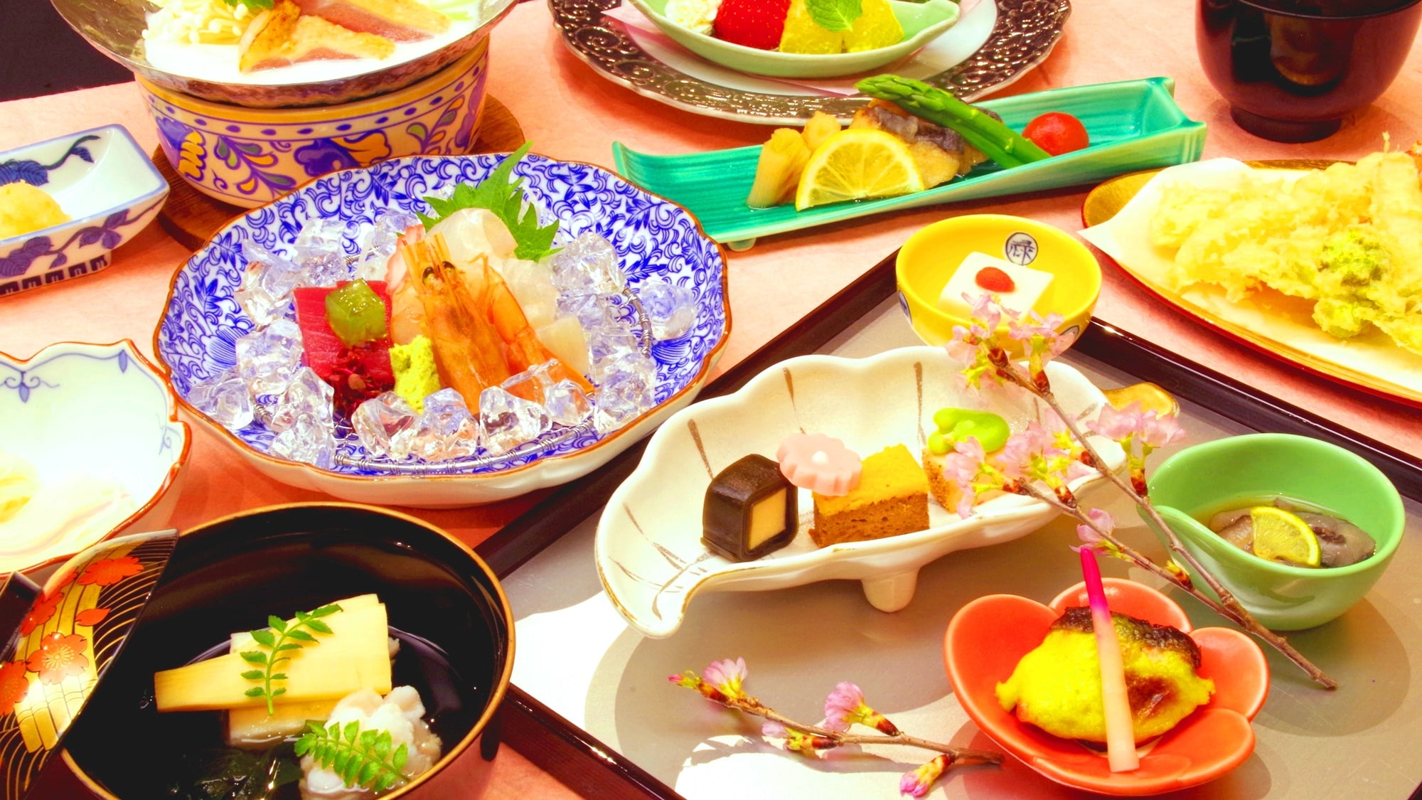 Image of kaiseki cuisine in the spring of 2022