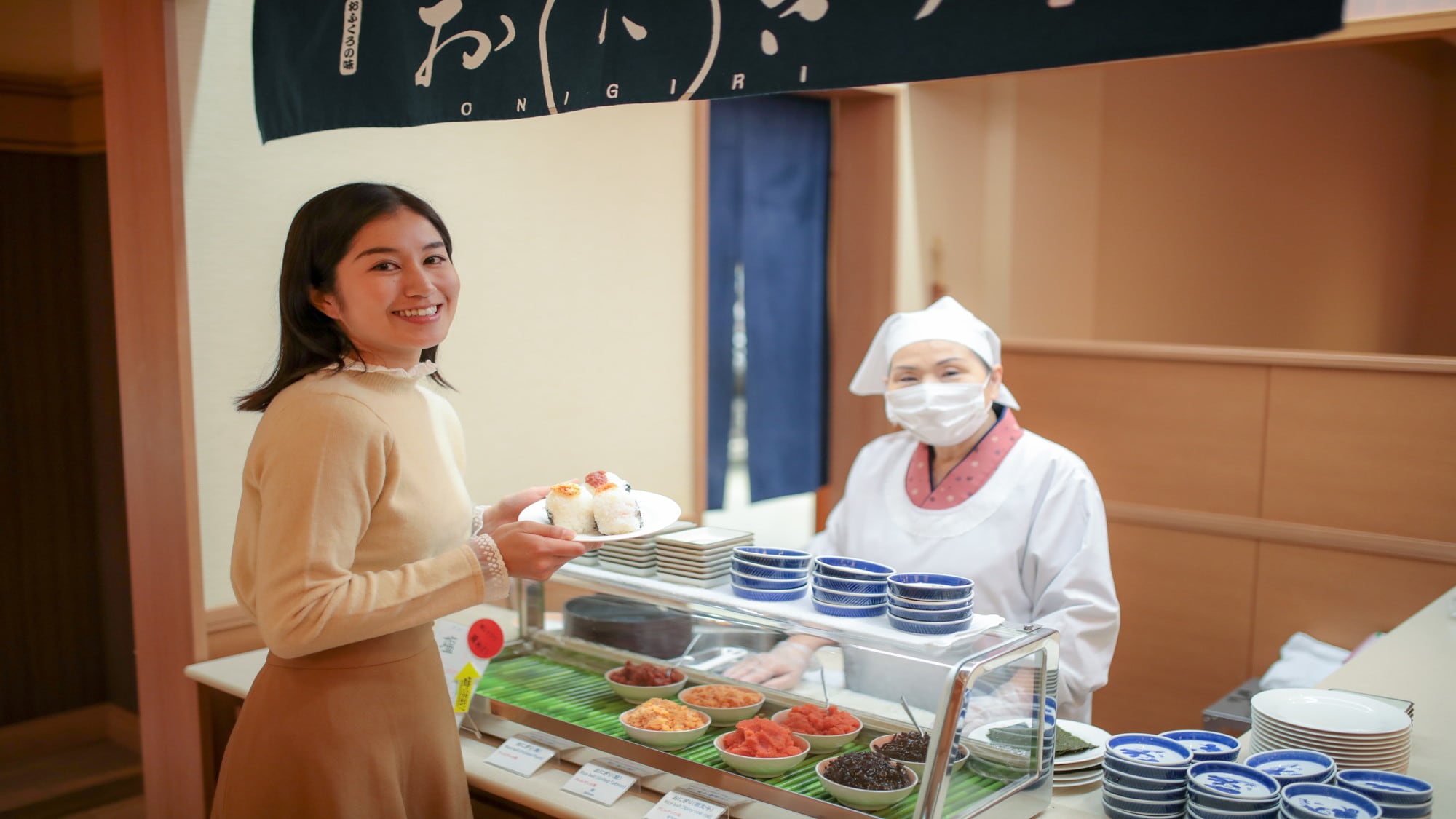 [Popular breakfast rice ball corner]