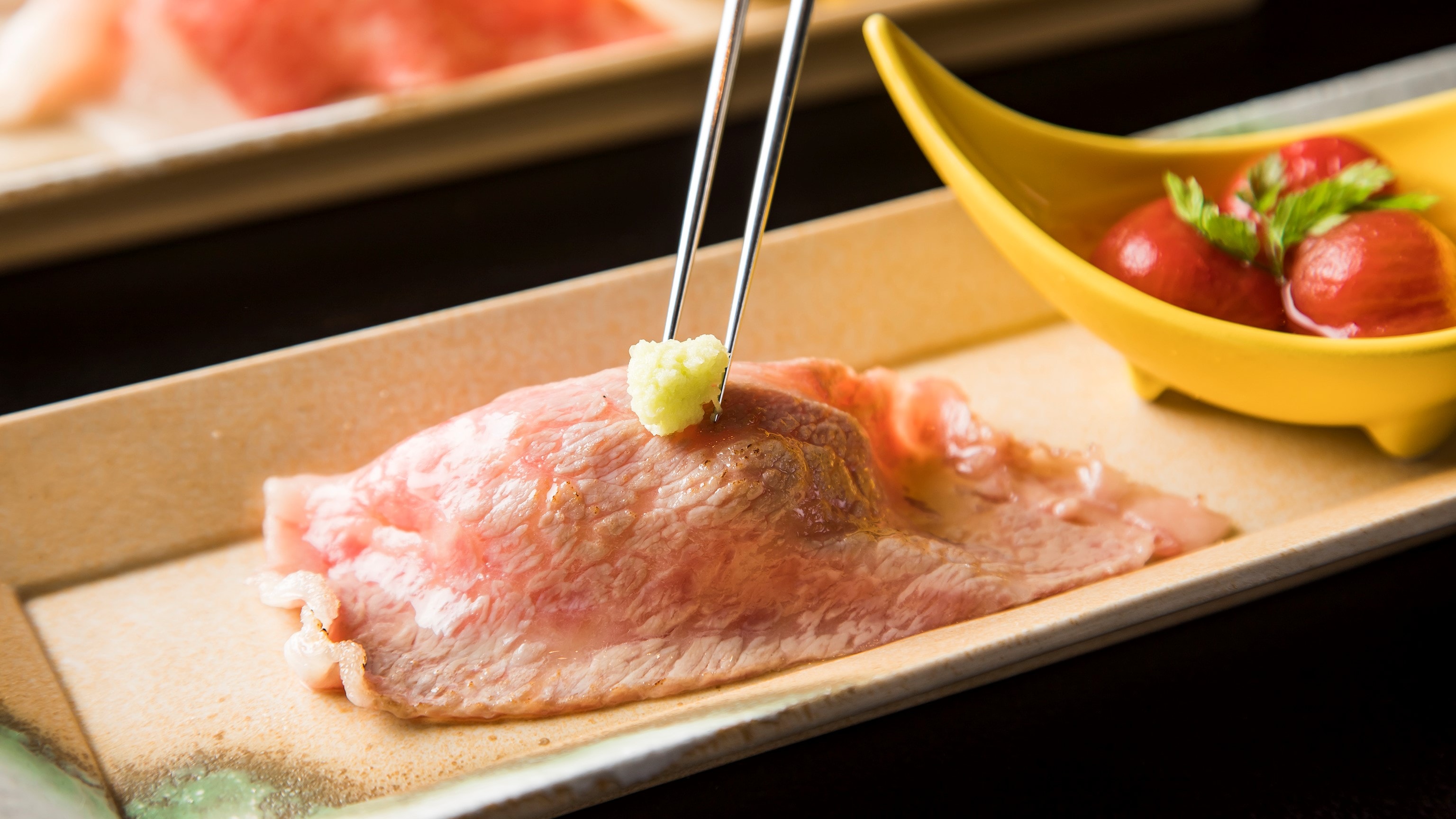 Grilled Shizuoka A5 Wagyu beef sushi
