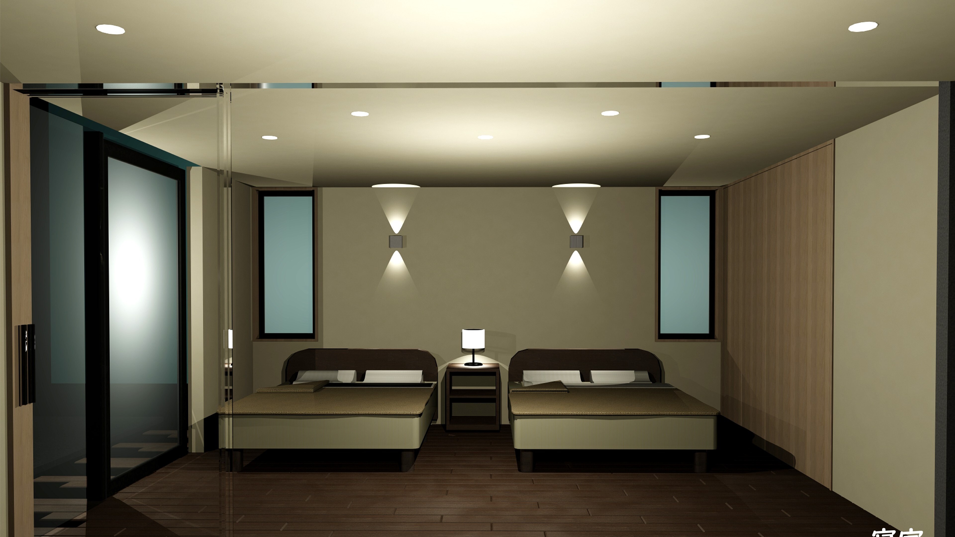 [Kanade / Bedroom] Enjoy a good night's sleep in the spacious double and semi-double beds. *Image is for illustrative purposes only.