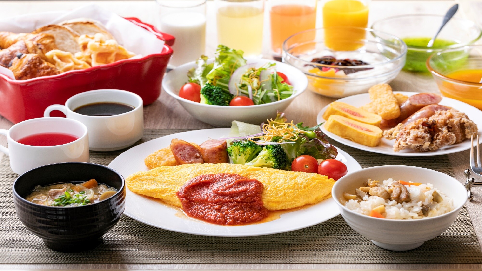 At the time of buffet: cooking