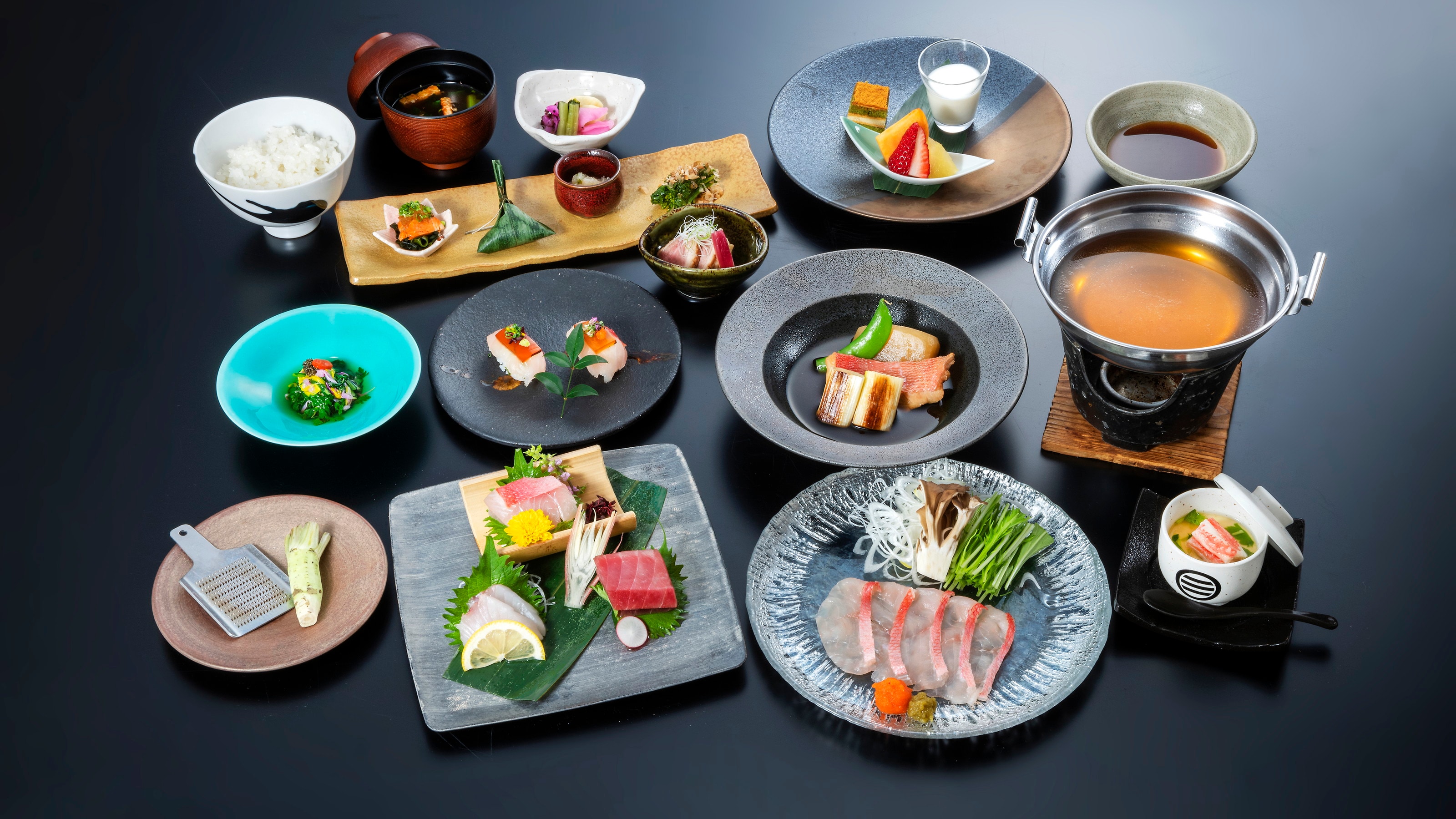[Izu Kinmedai Kaiseki] Enjoy 4 types of Kinmedai ♪ Kinmedai sashimi ×shabu-shabu×simmered×Miharuya Kinmedai sushi